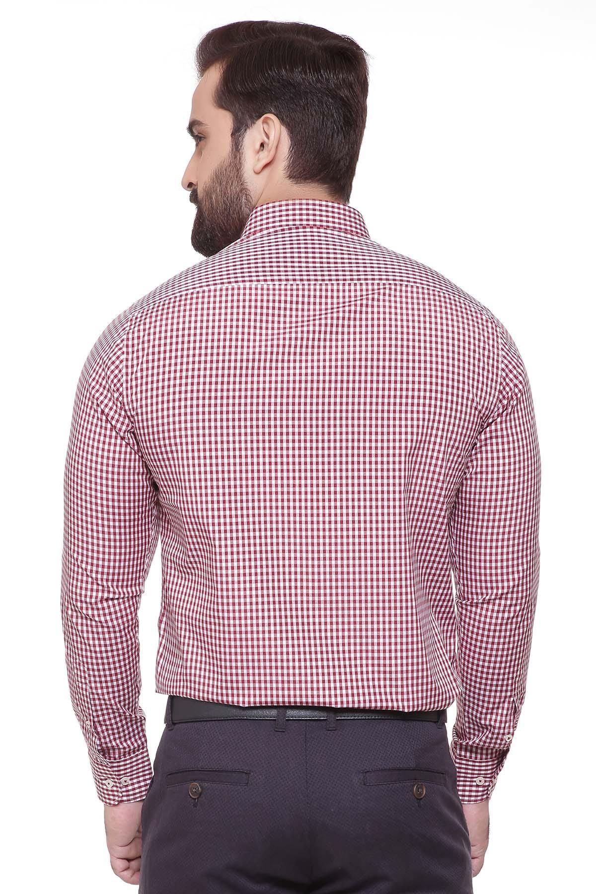SEMI FORMAL SHIRTS BUTTON DOWN FULL SLEEVE MAROON at Charcoal Clothing