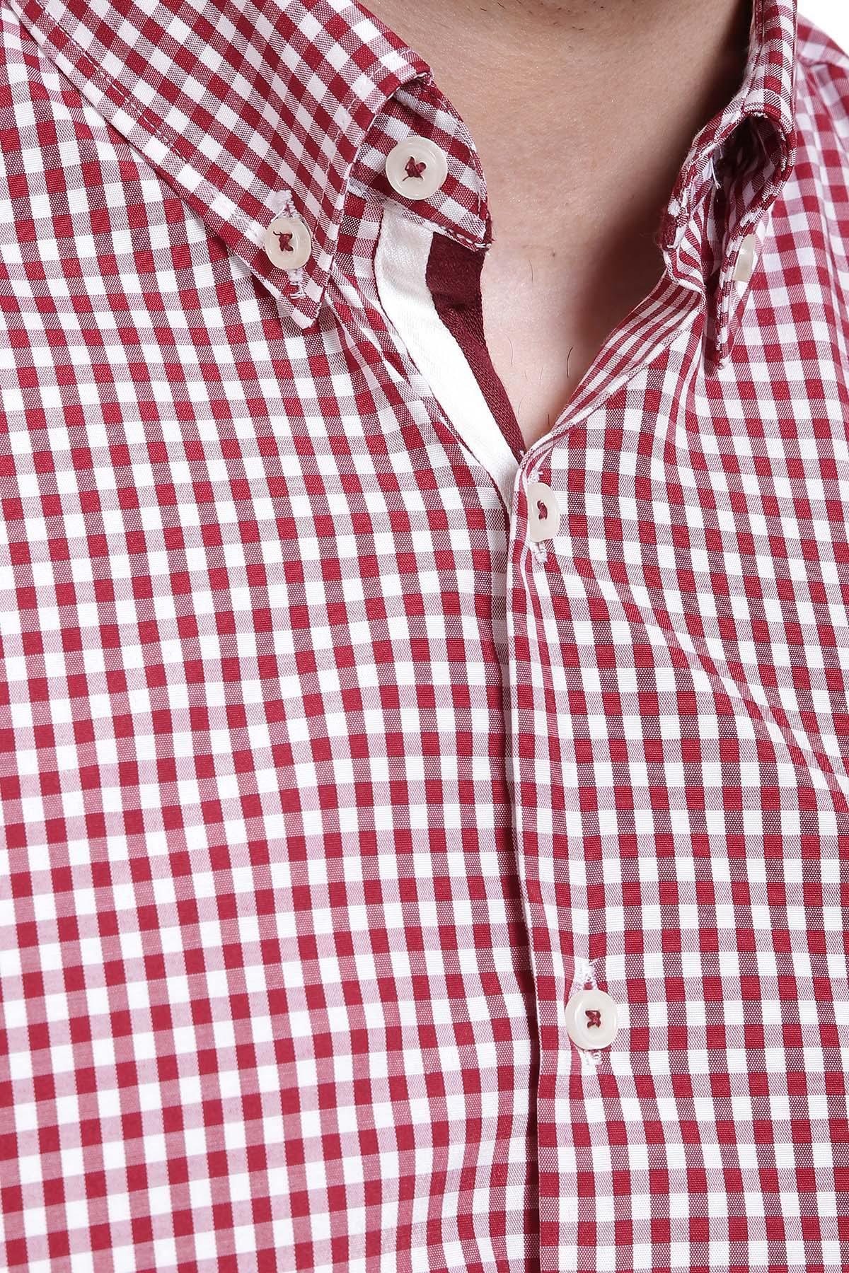 SEMI FORMAL SHIRTS BUTTON DOWN FULL SLEEVE MAROON at Charcoal Clothing