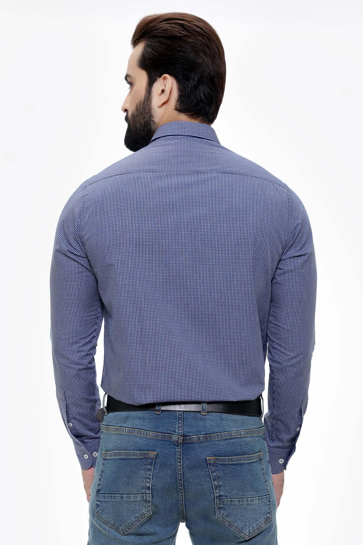 SEMI FORMAL SHIRTS BUTTON DOWN FULL SLEEVE NAVY BLUE at Charcoal Clothing