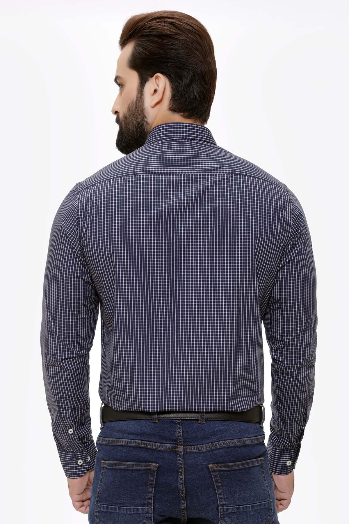 SEMI FORMAL SHIRTS BUTTON DOWN FULL SLEEVE NAVY at Charcoal Clothing