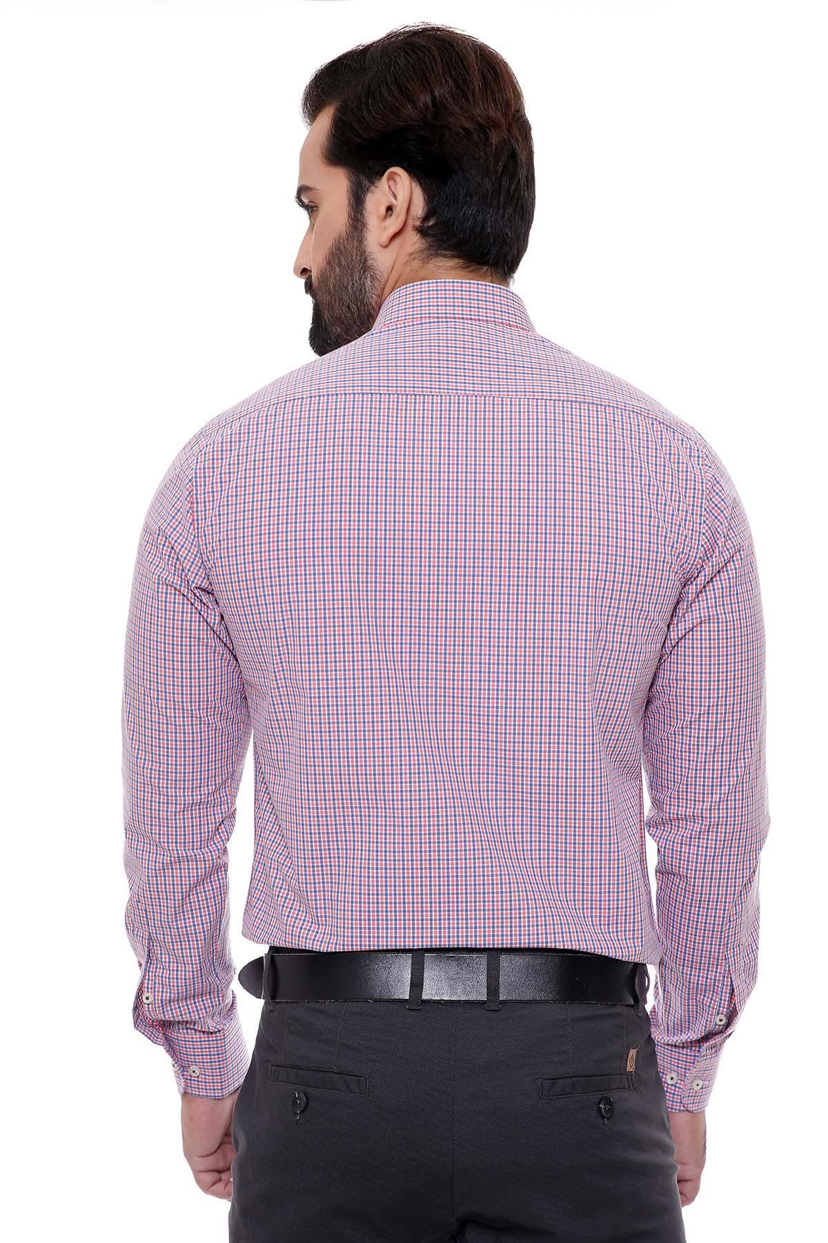 SEMI FORMAL SHIRTS BUTTON DOWN FULL SLEEVE RED NAVY at Charcoal Clothing