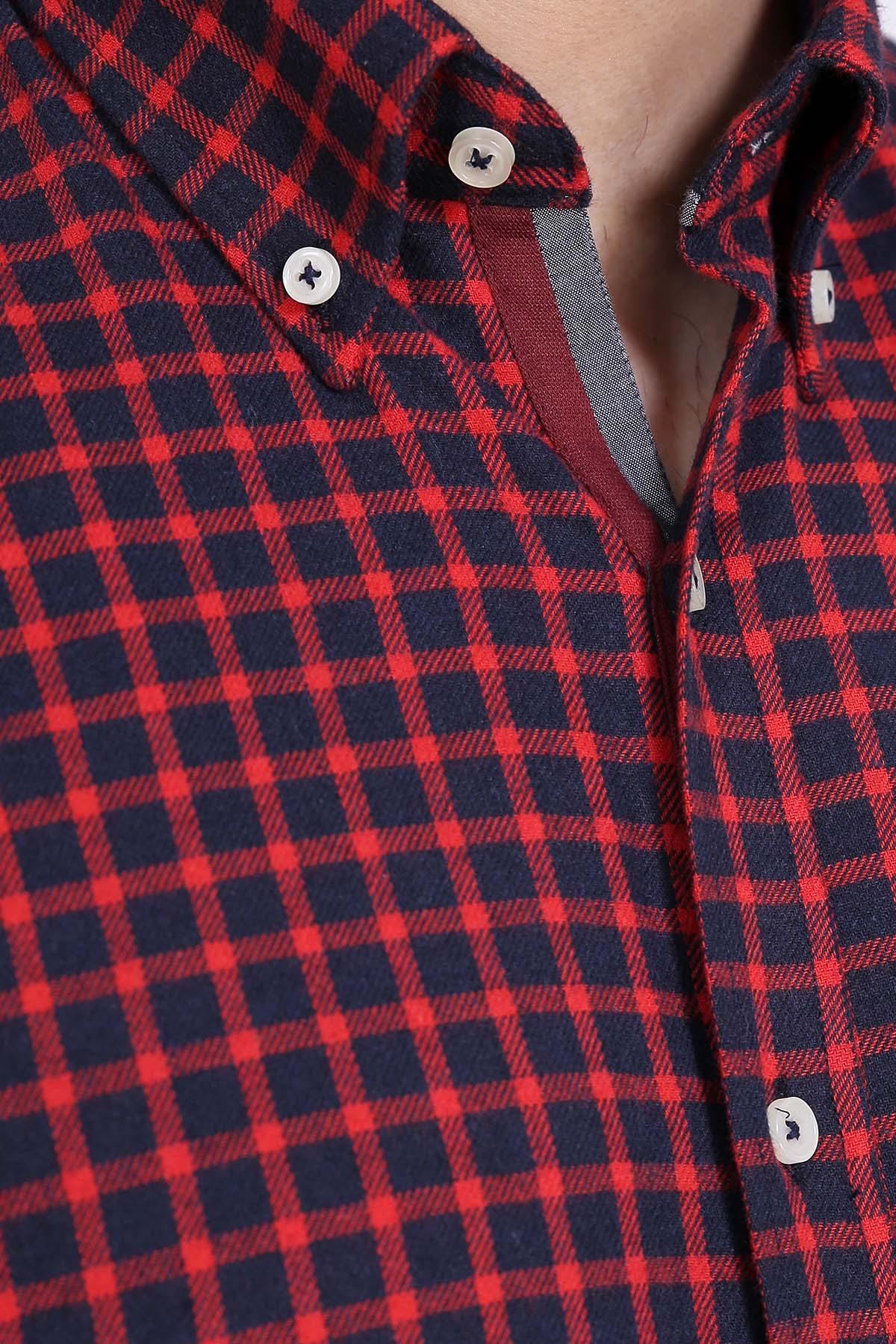 SEMI FORMAL SHIRTS BUTTON DOWN WINTER FULL SLEEVE RED NAVY at Charcoal Clothing