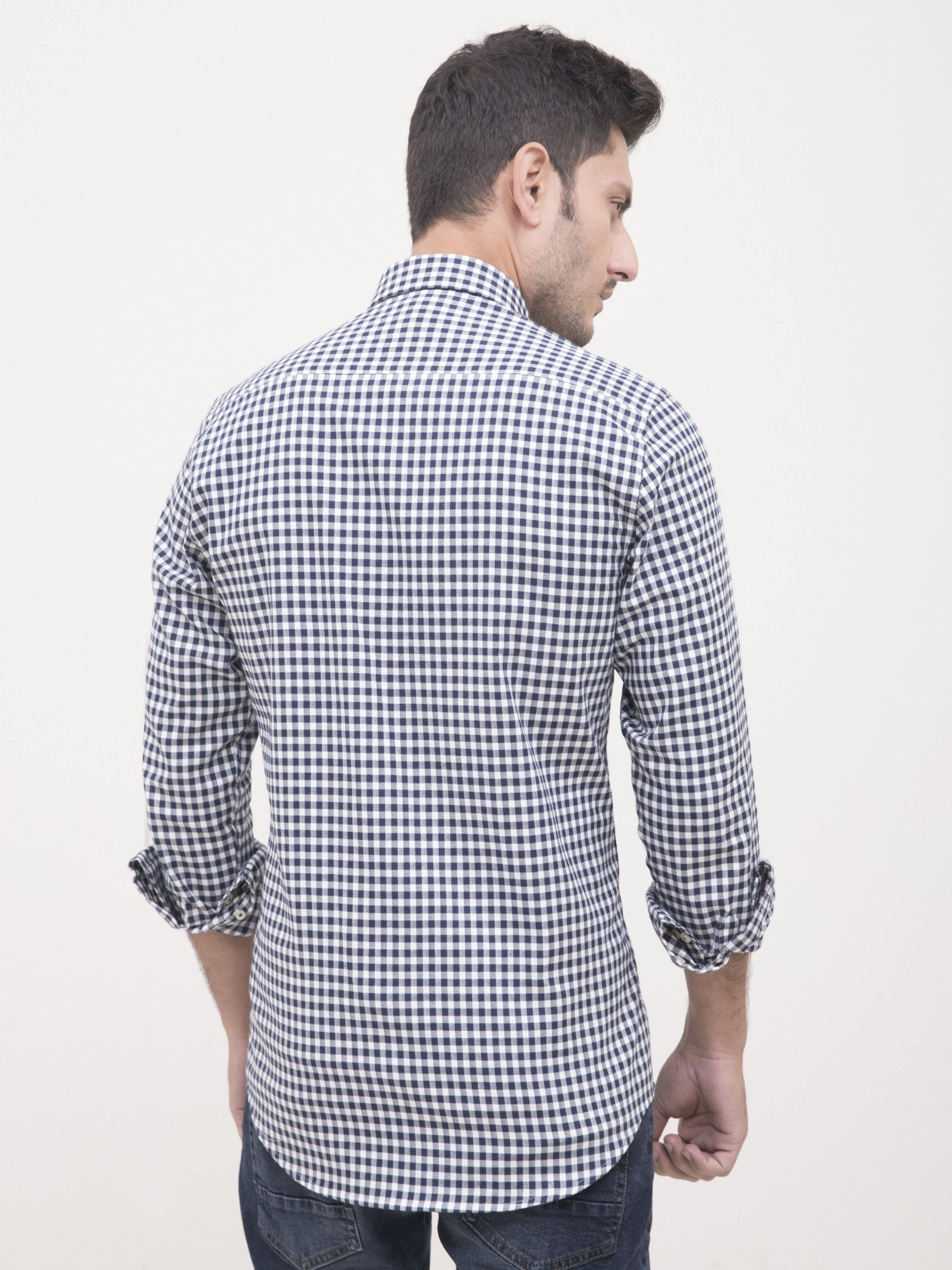 SEMI FORMAL SHIRTS NAVY WHITE at Charcoal Clothing