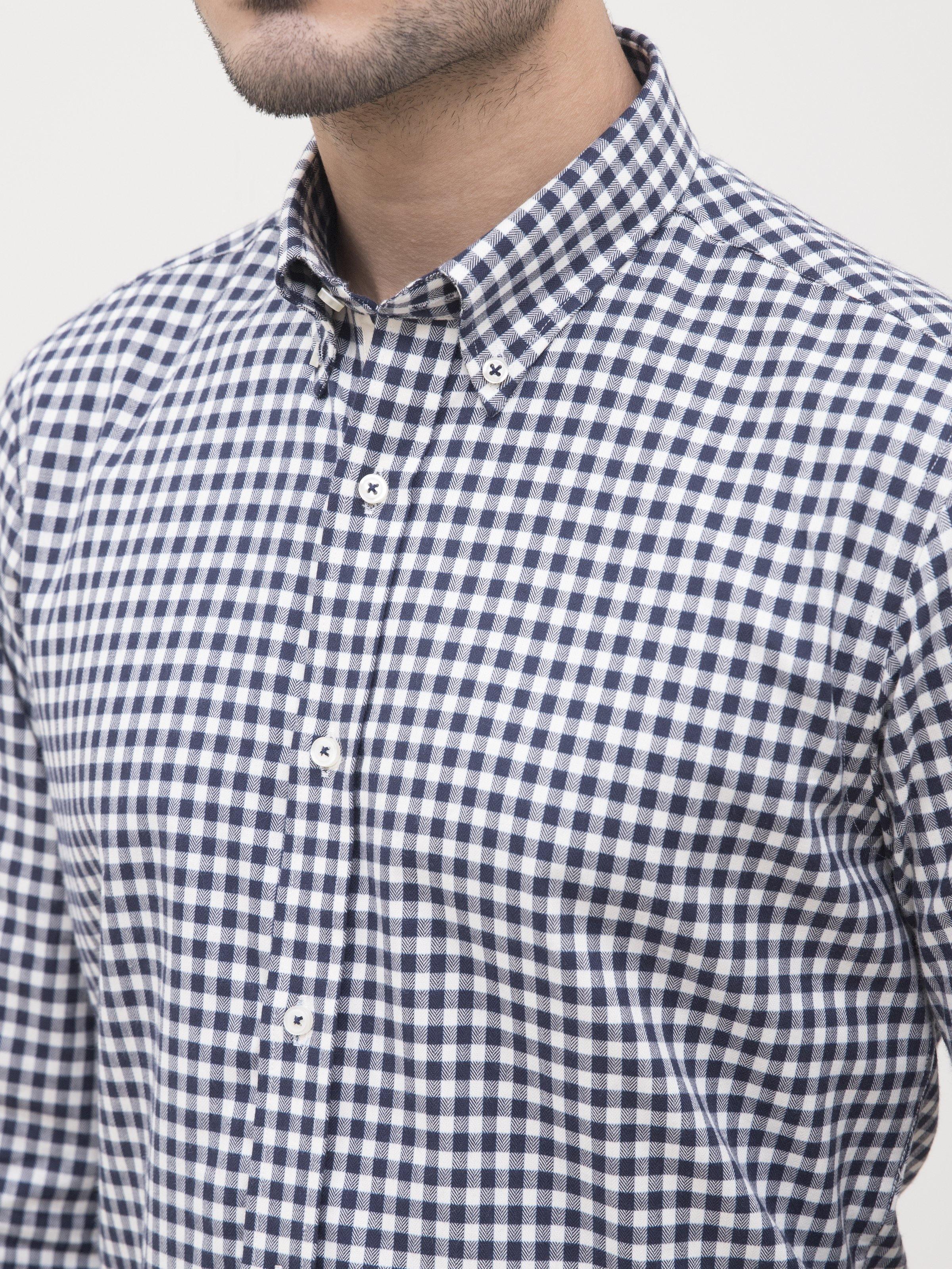 SEMI FORMAL SHIRTS NAVY WHITE at Charcoal Clothing