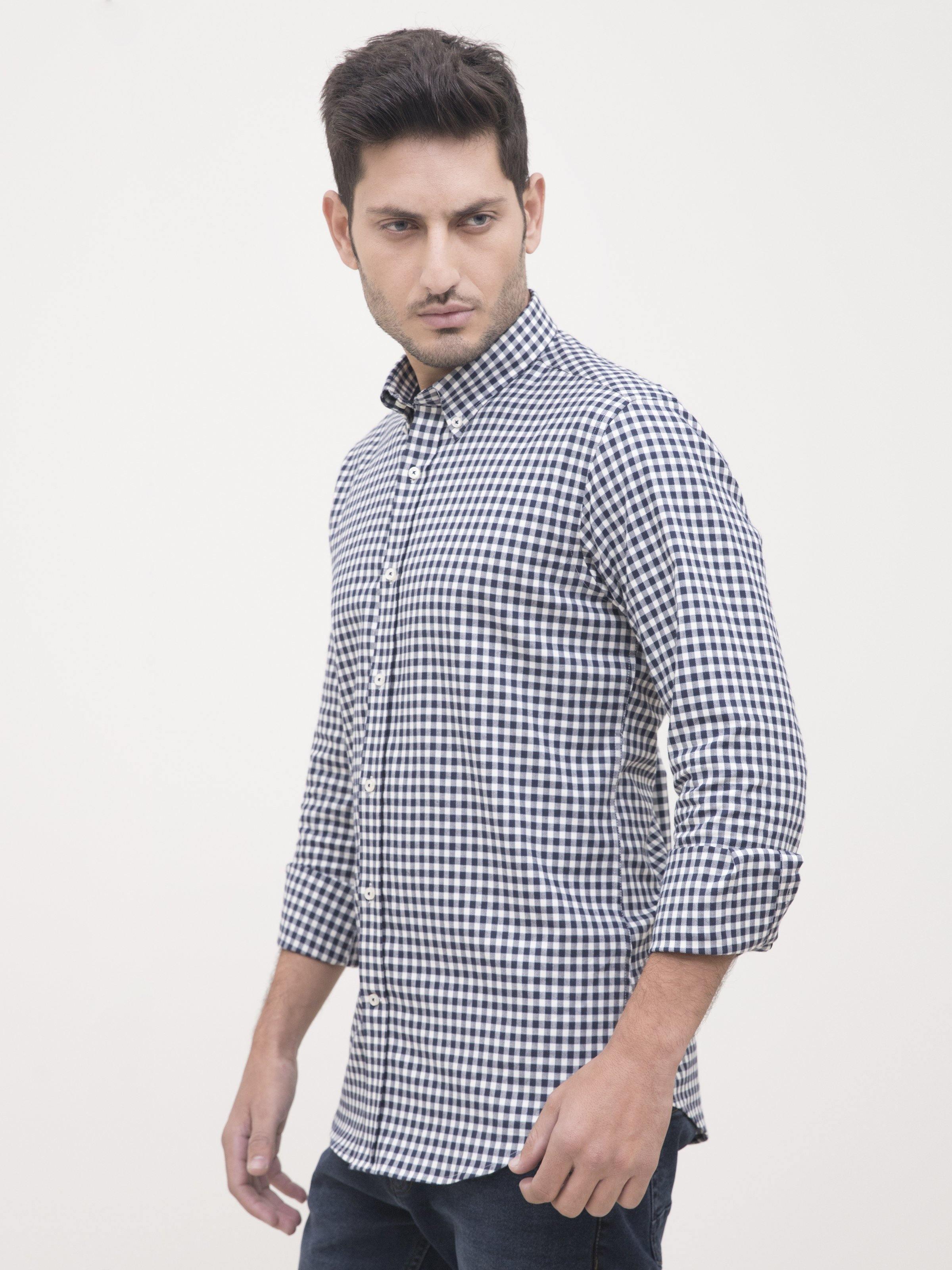 SEMI FORMAL SHIRTS NAVY WHITE at Charcoal Clothing