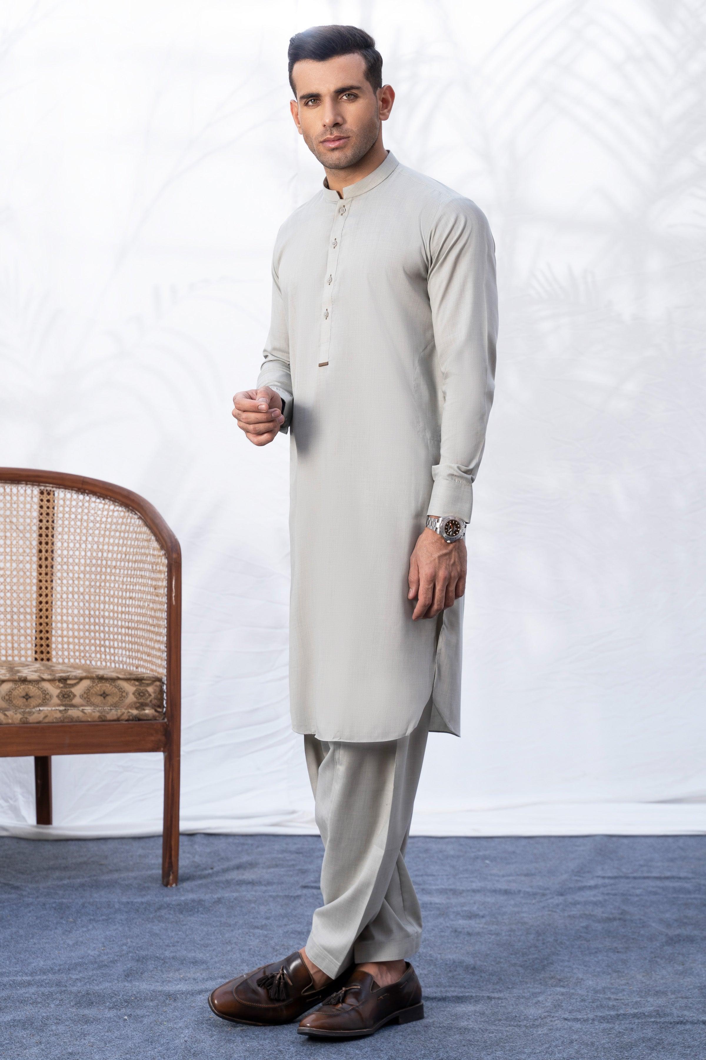 SHALWAR KAMEEZ ASH WHITE at Charcoal Clothing