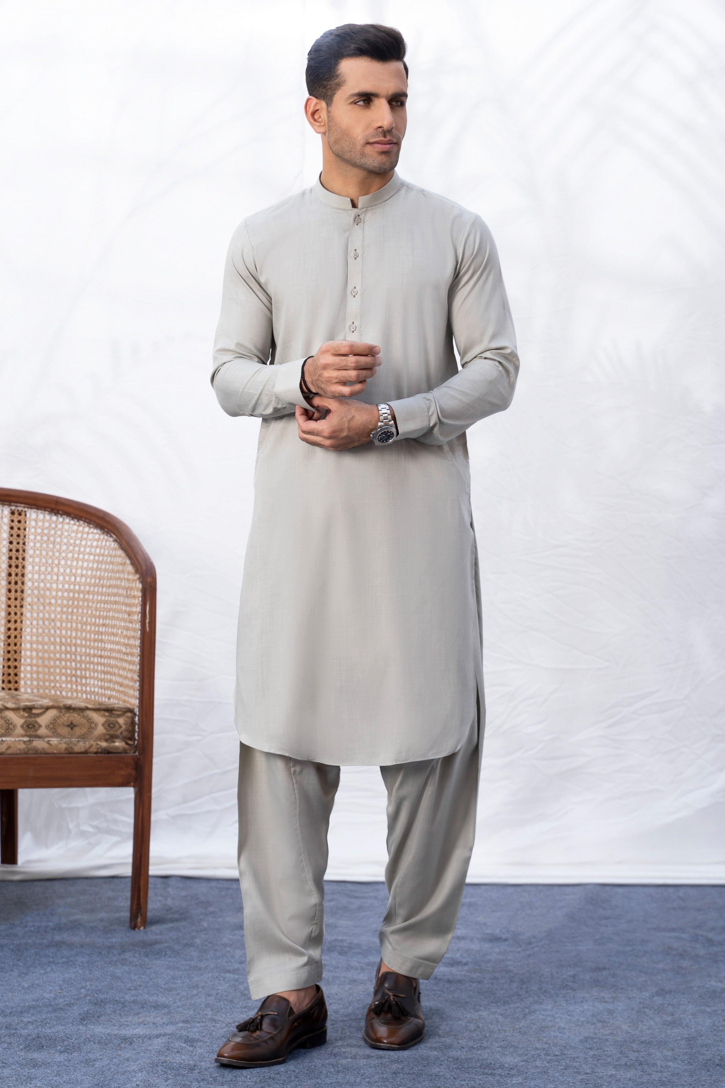 SHALWAR KAMEEZ ASH WHITE at Charcoal Clothing