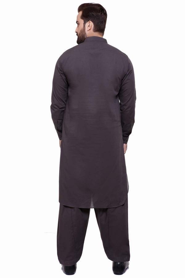 SHALWAR KAMEEZ BAN COLLAR CARAMEL BROWN at Charcoal Clothing