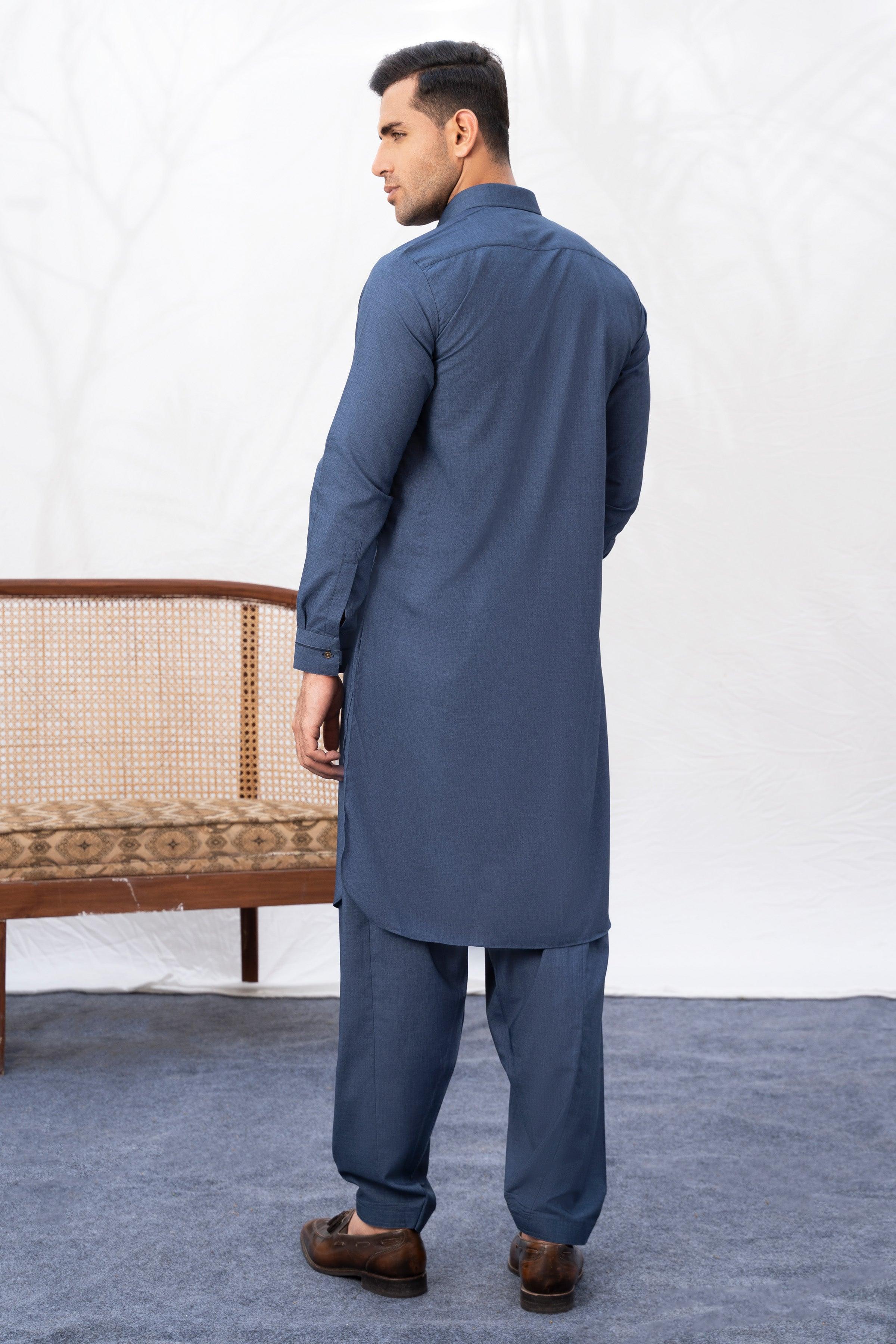 SHALWAR KAMEEZ BLUE MELANGE at Charcoal Clothing