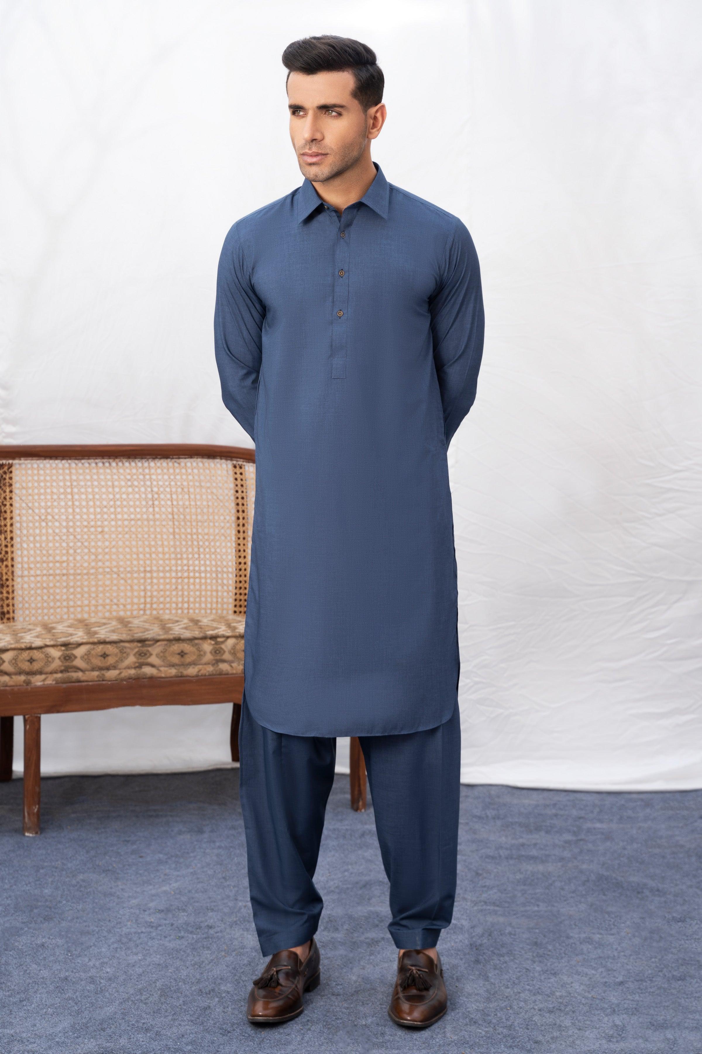 SHALWAR KAMEEZ BLUE MELANGE at Charcoal Clothing