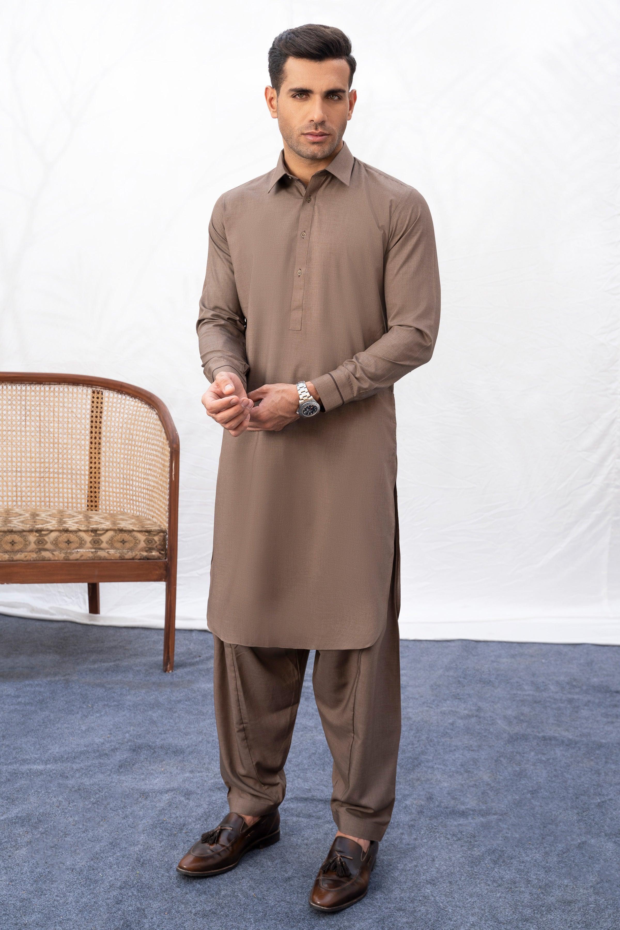 SHALWAR KAMEEZ BROWN MELANGE at Charcoal Clothing