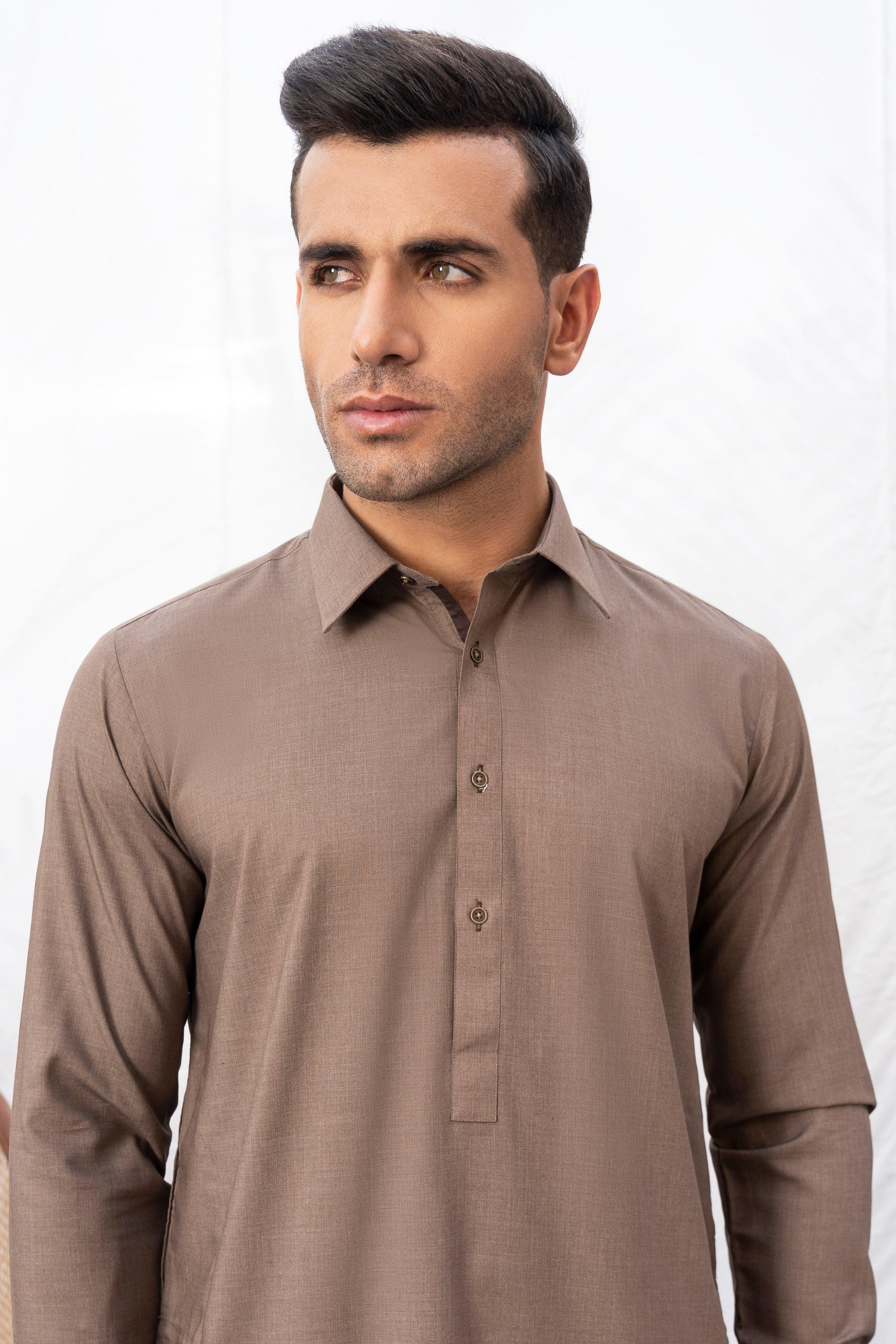SHALWAR KAMEEZ BROWN MELANGE at Charcoal Clothing