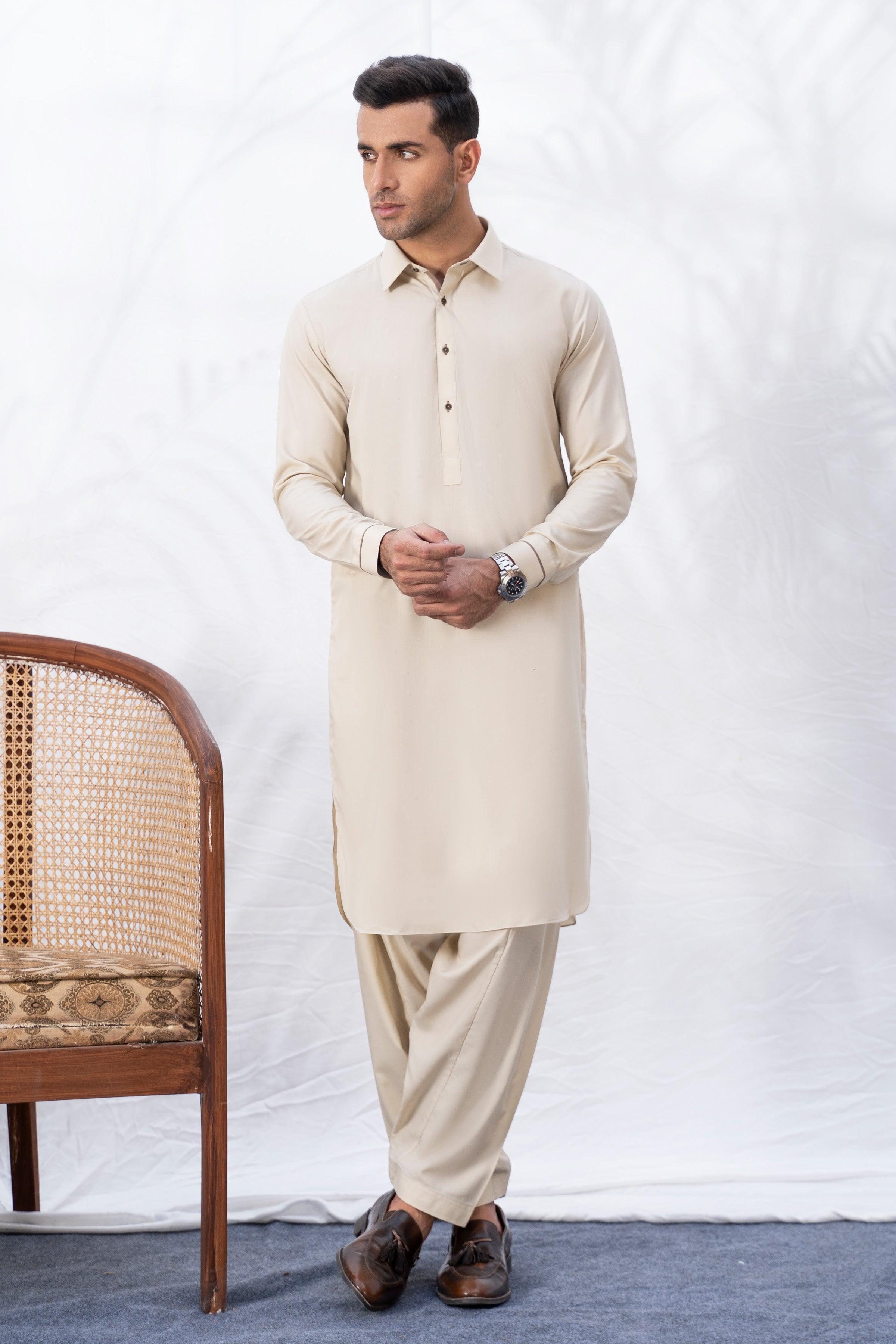 SHALWAR KAMEEZ CREAM MELANGE at Charcoal Clothing