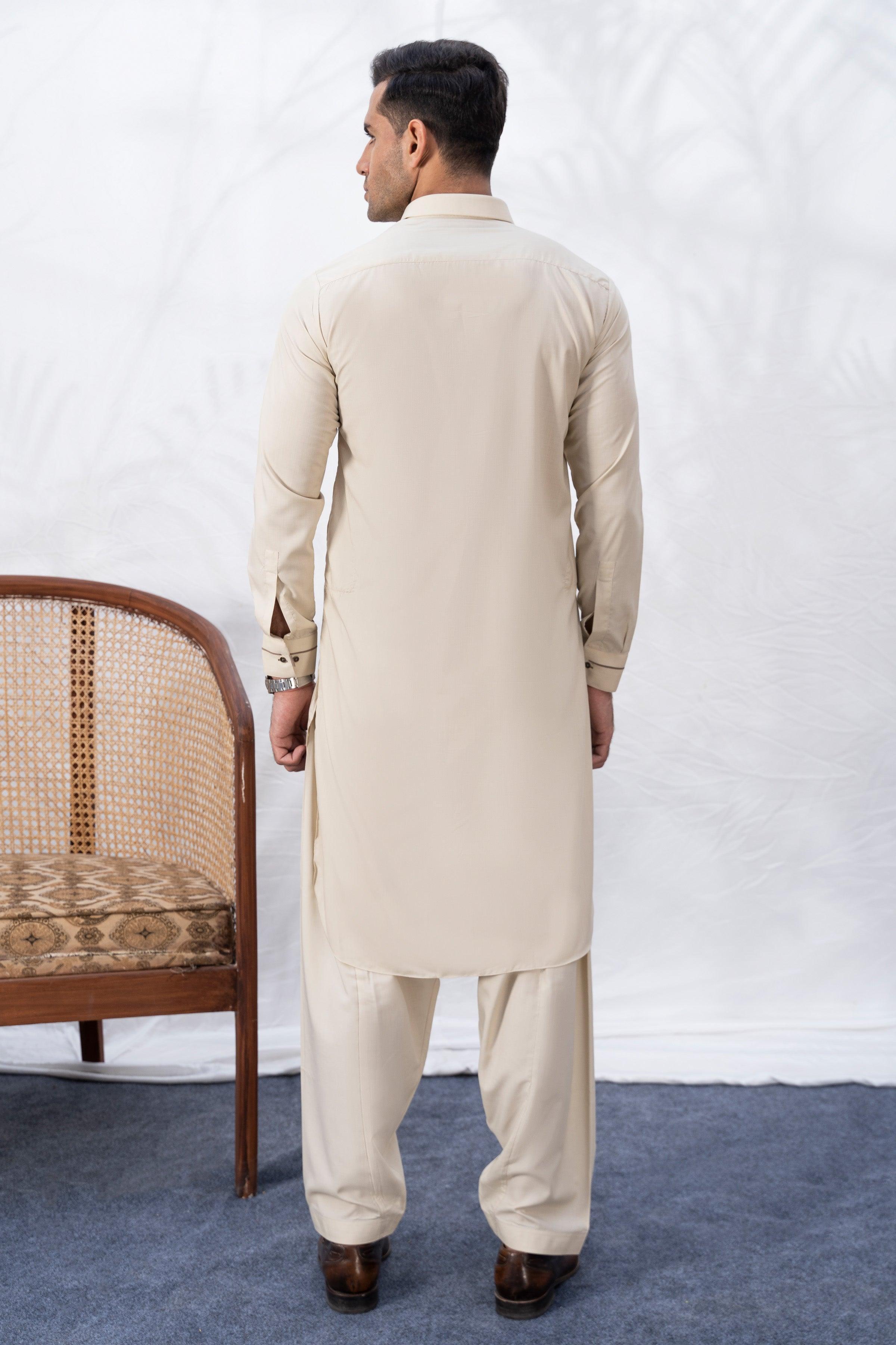 SHALWAR KAMEEZ CREAM MELANGE at Charcoal Clothing