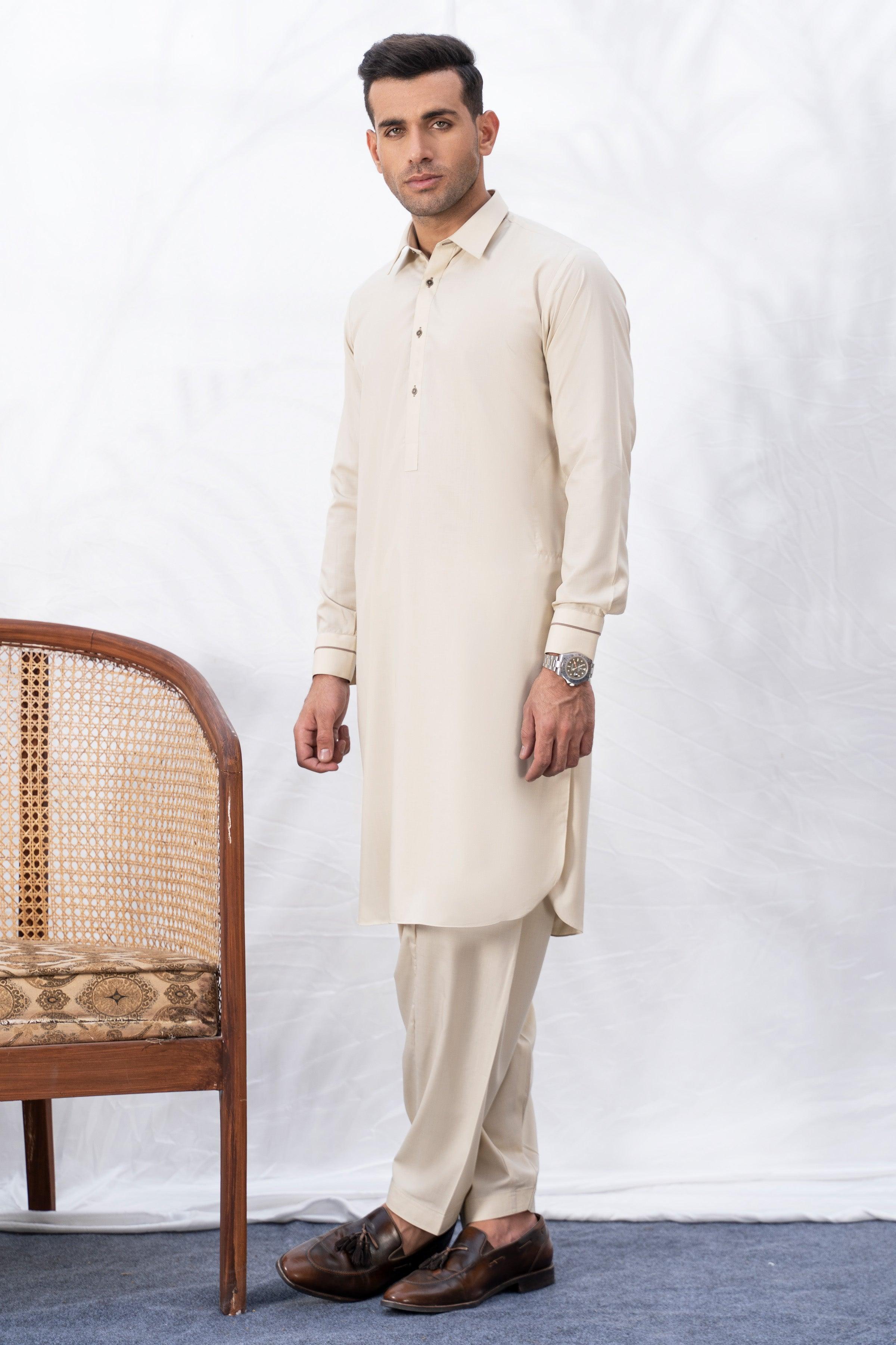 SHALWAR KAMEEZ CREAM MELANGE at Charcoal Clothing