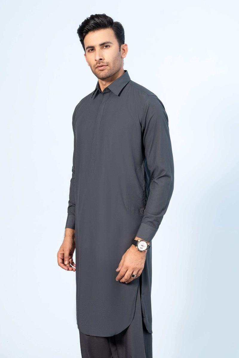 Dark Grey Shalwar Kameez Fabric Cut Piece – 5M main image 0