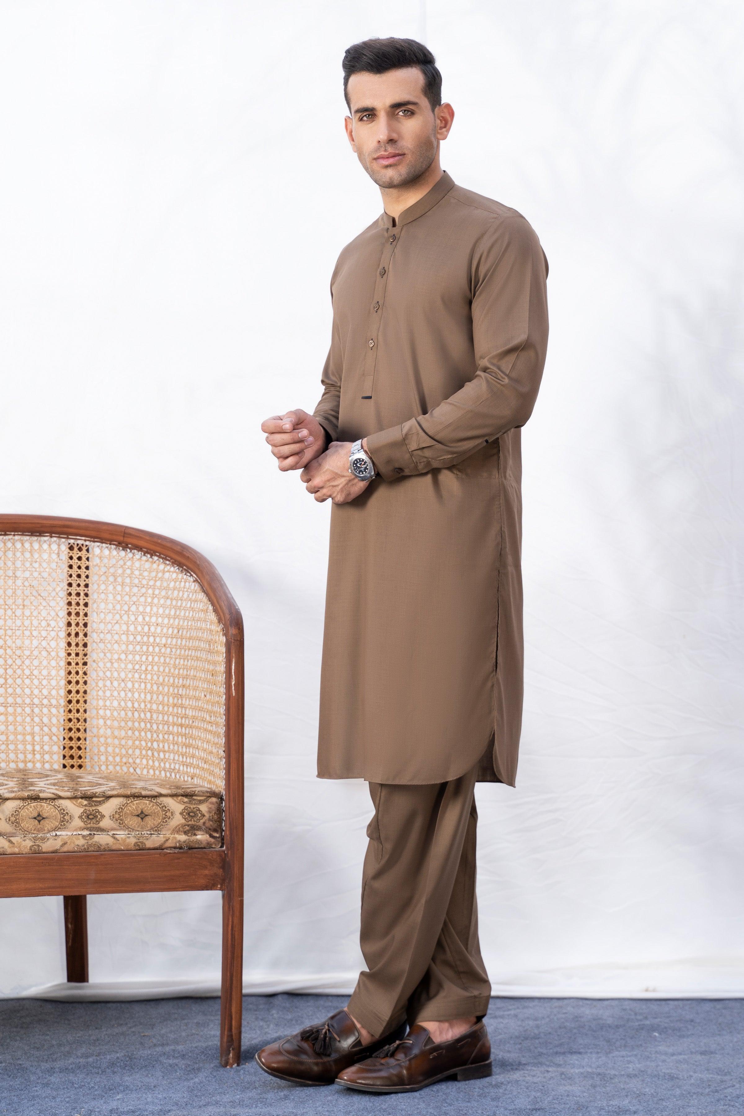 SHALWAR KAMEEZ DARK KHAKI at Charcoal Clothing