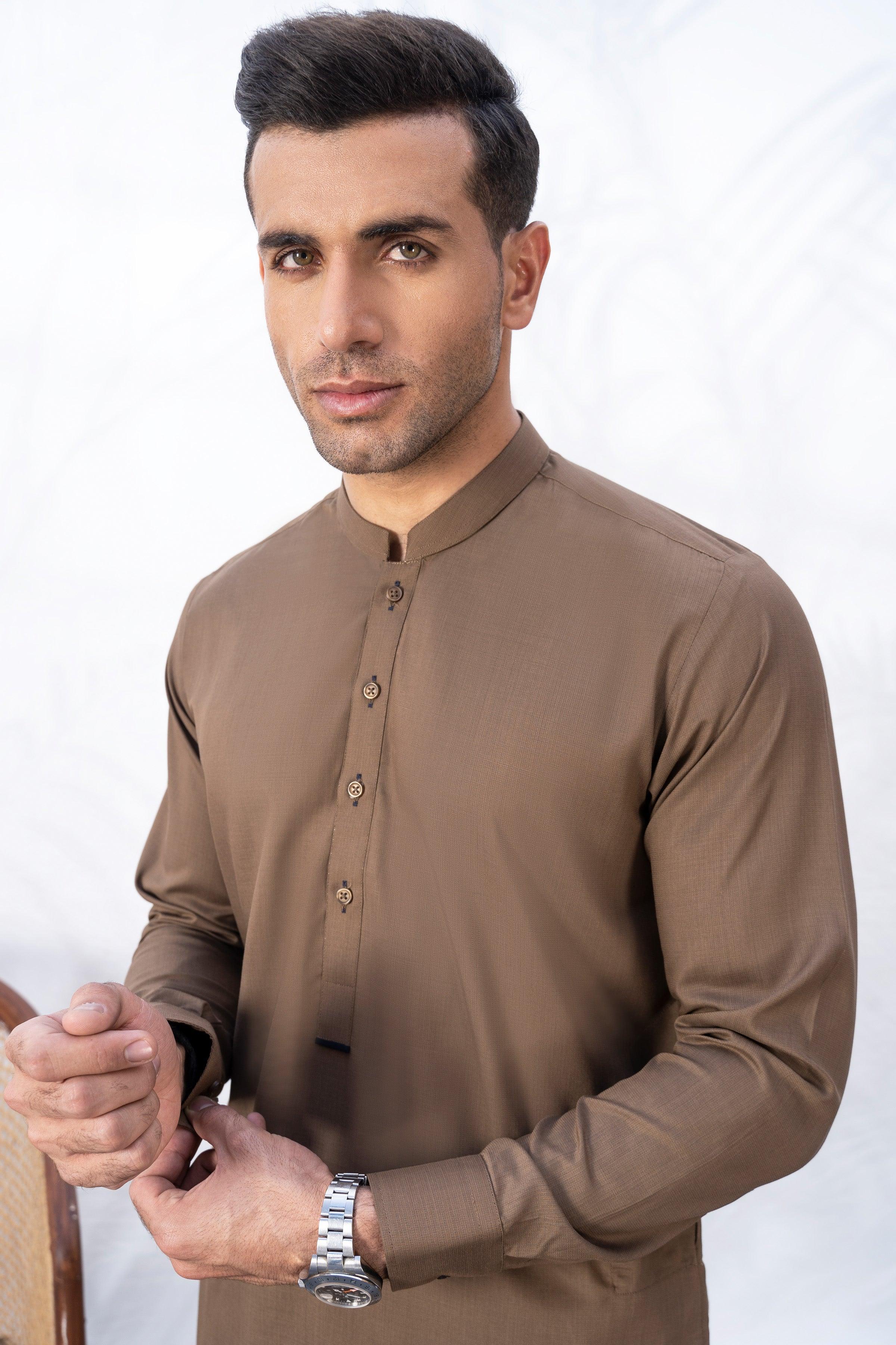 SHALWAR KAMEEZ DARK KHAKI at Charcoal Clothing