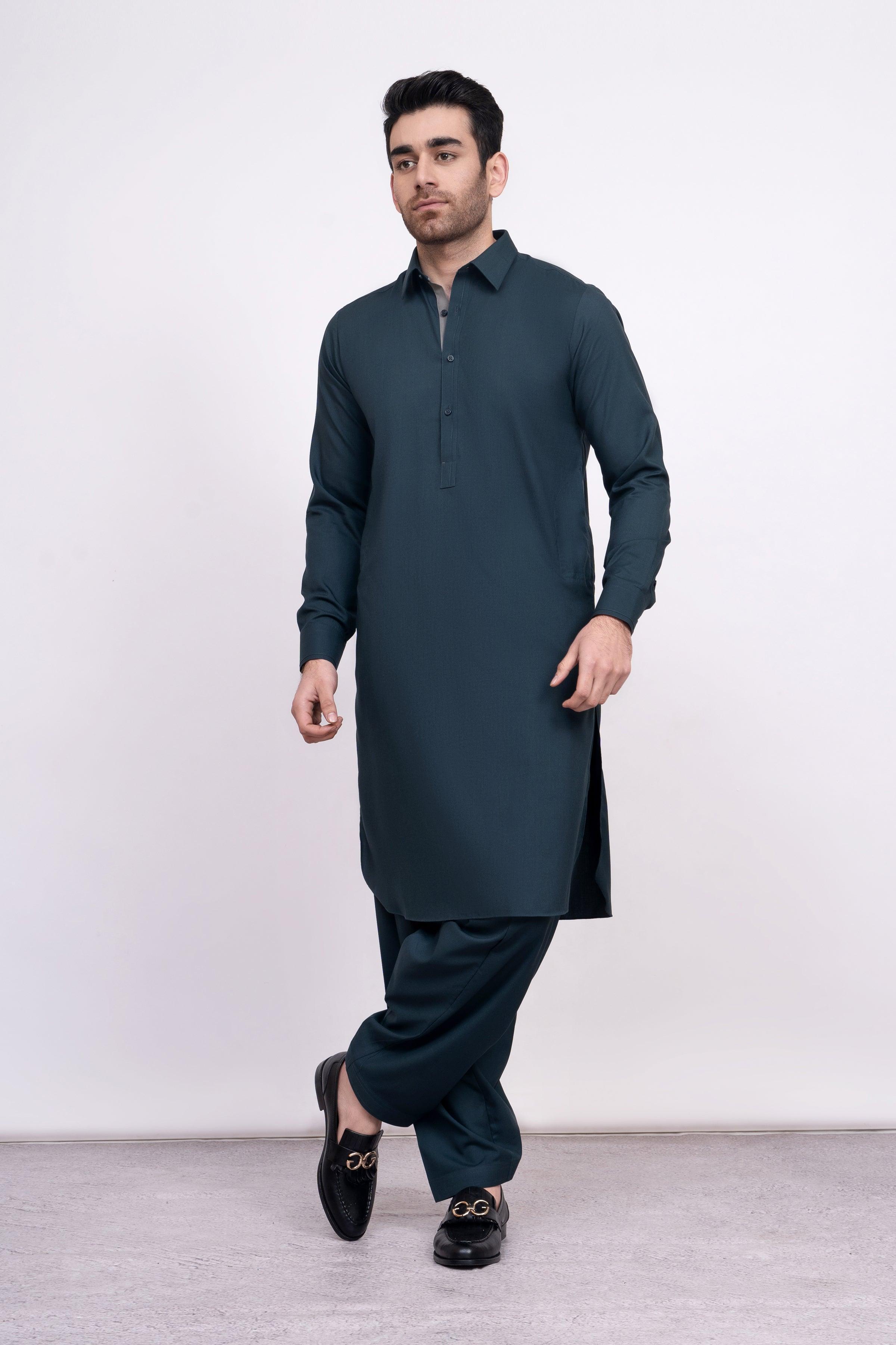 SHALWAR KAMEEZ FOREST GREEN at Charcoal Clothing