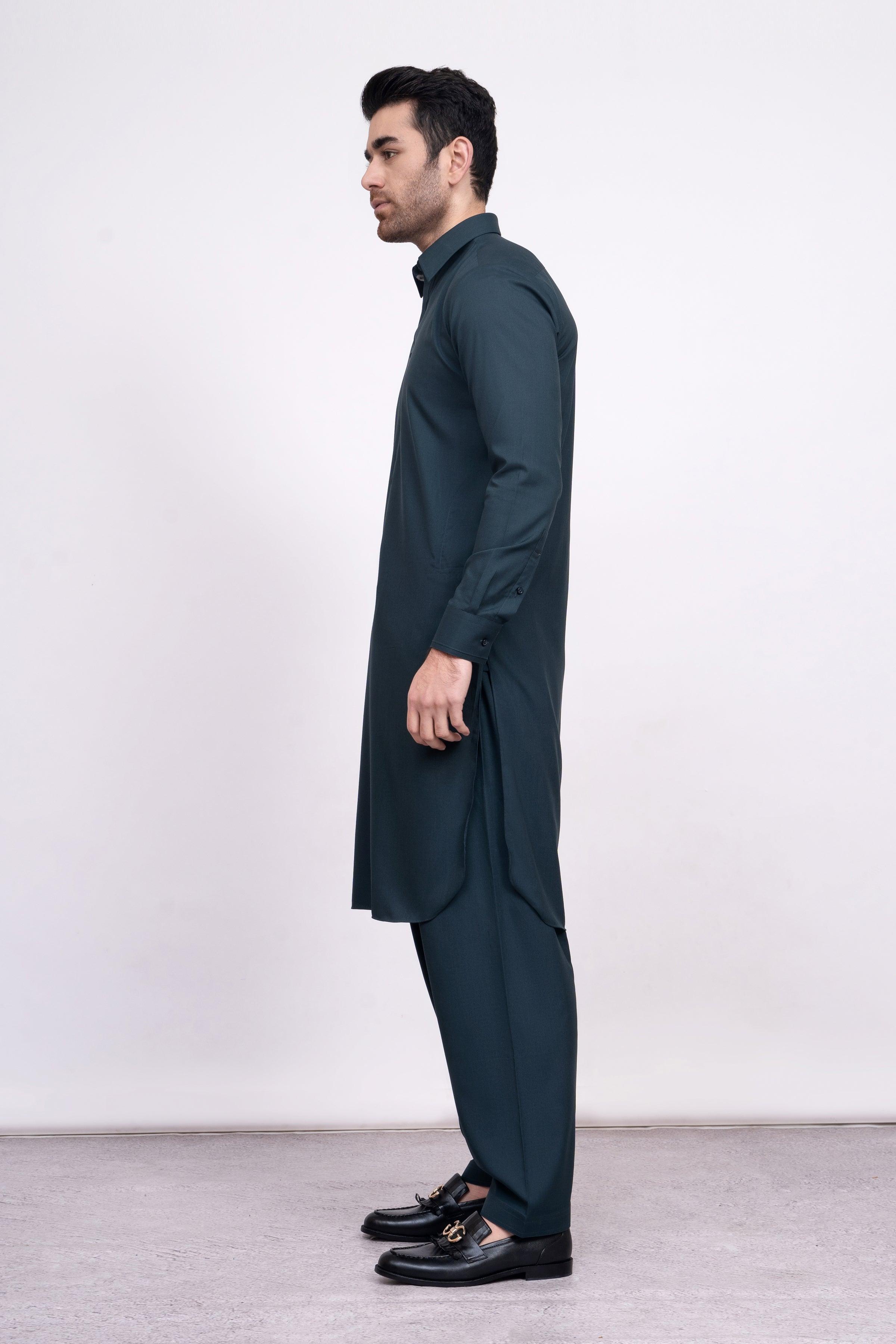 SHALWAR KAMEEZ FOREST GREEN at Charcoal Clothing