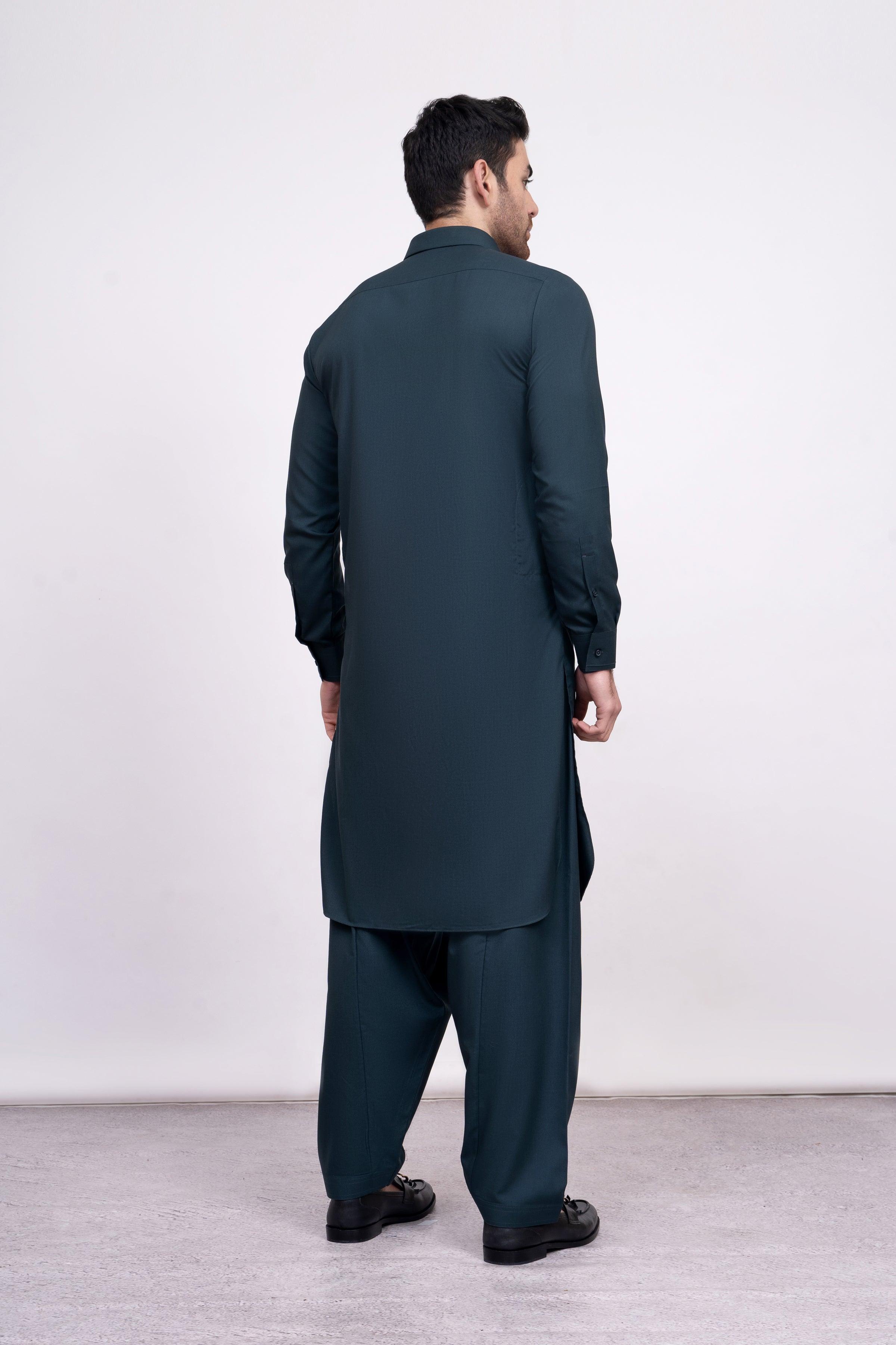 SHALWAR KAMEEZ FOREST GREEN at Charcoal Clothing