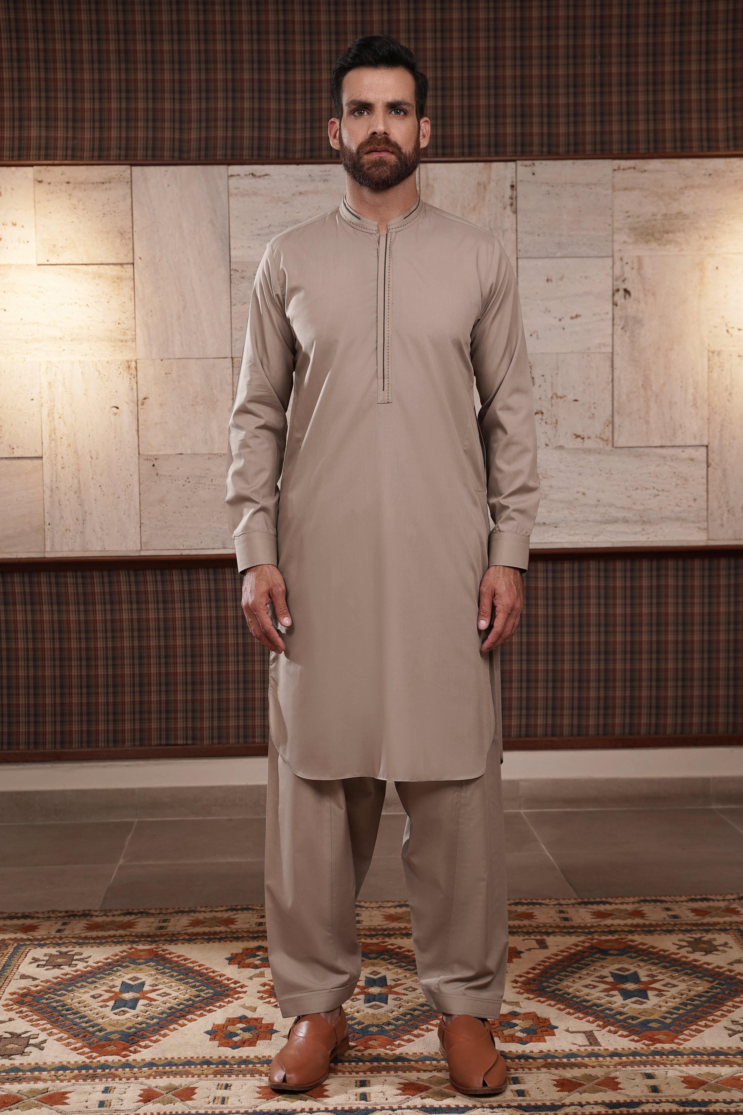 SHALWAR KAMEEZ KHAKI at Charcoal Clothing