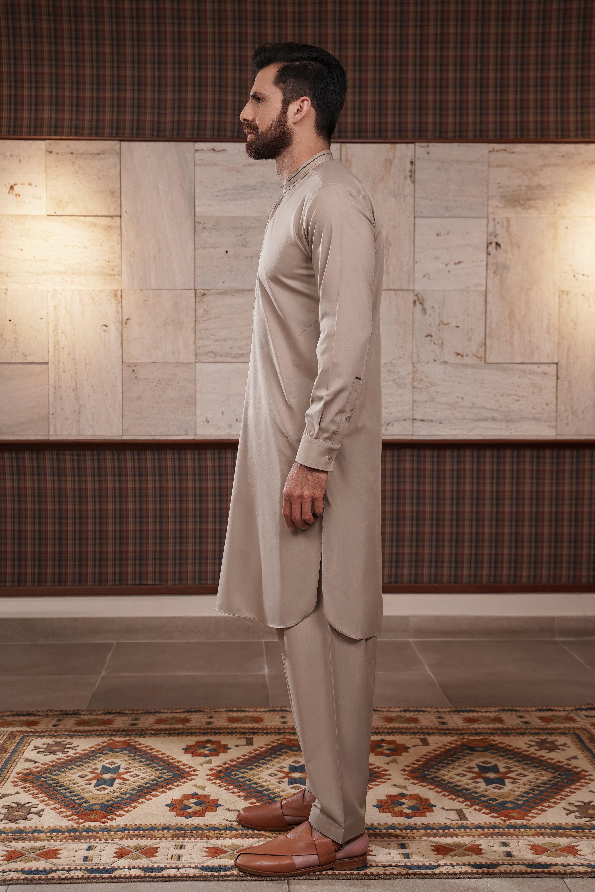 SHALWAR KAMEEZ KHAKI at Charcoal Clothing