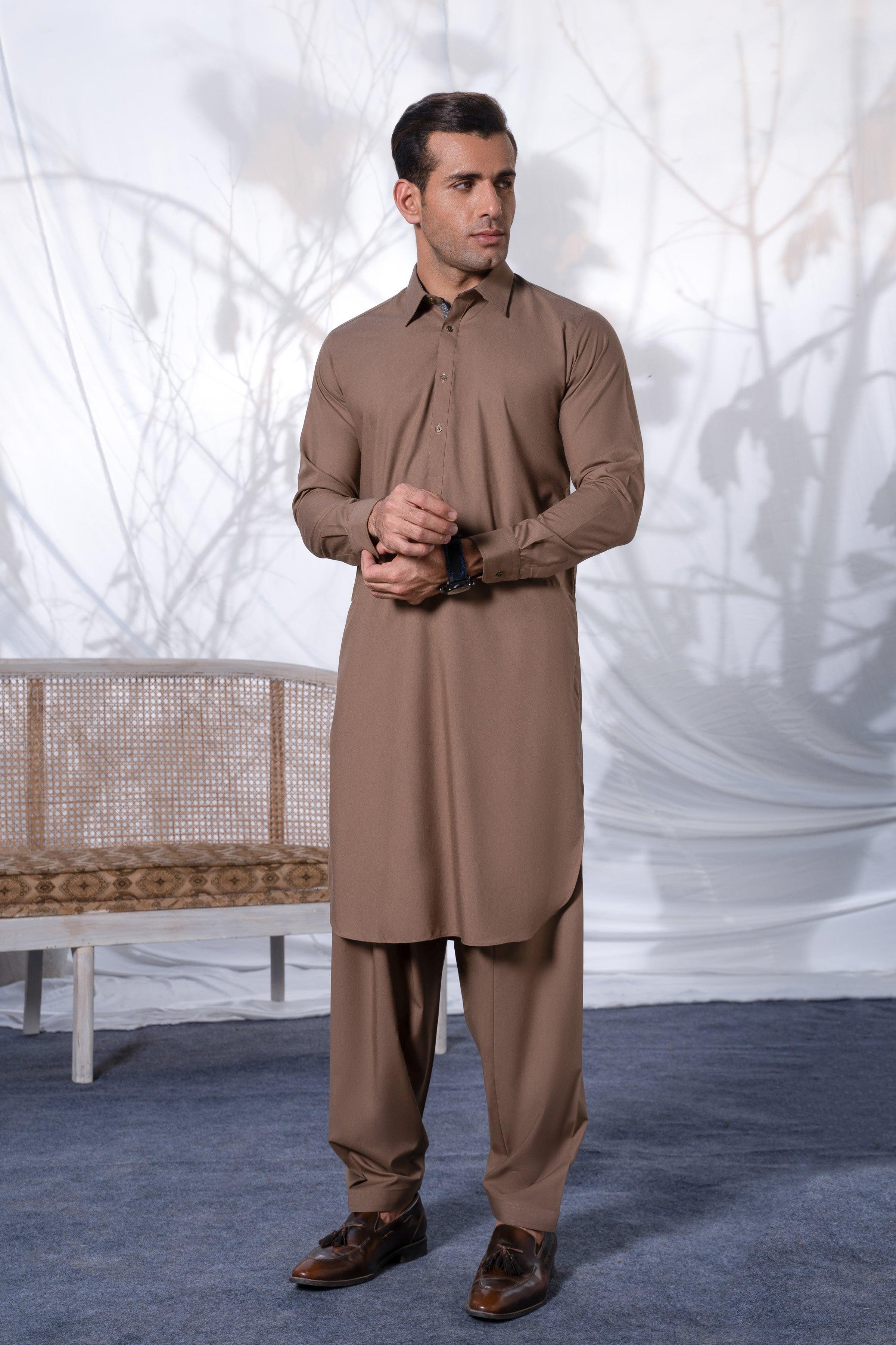 SHALWAR KAMEEZ KHAKI at Charcoal Clothing