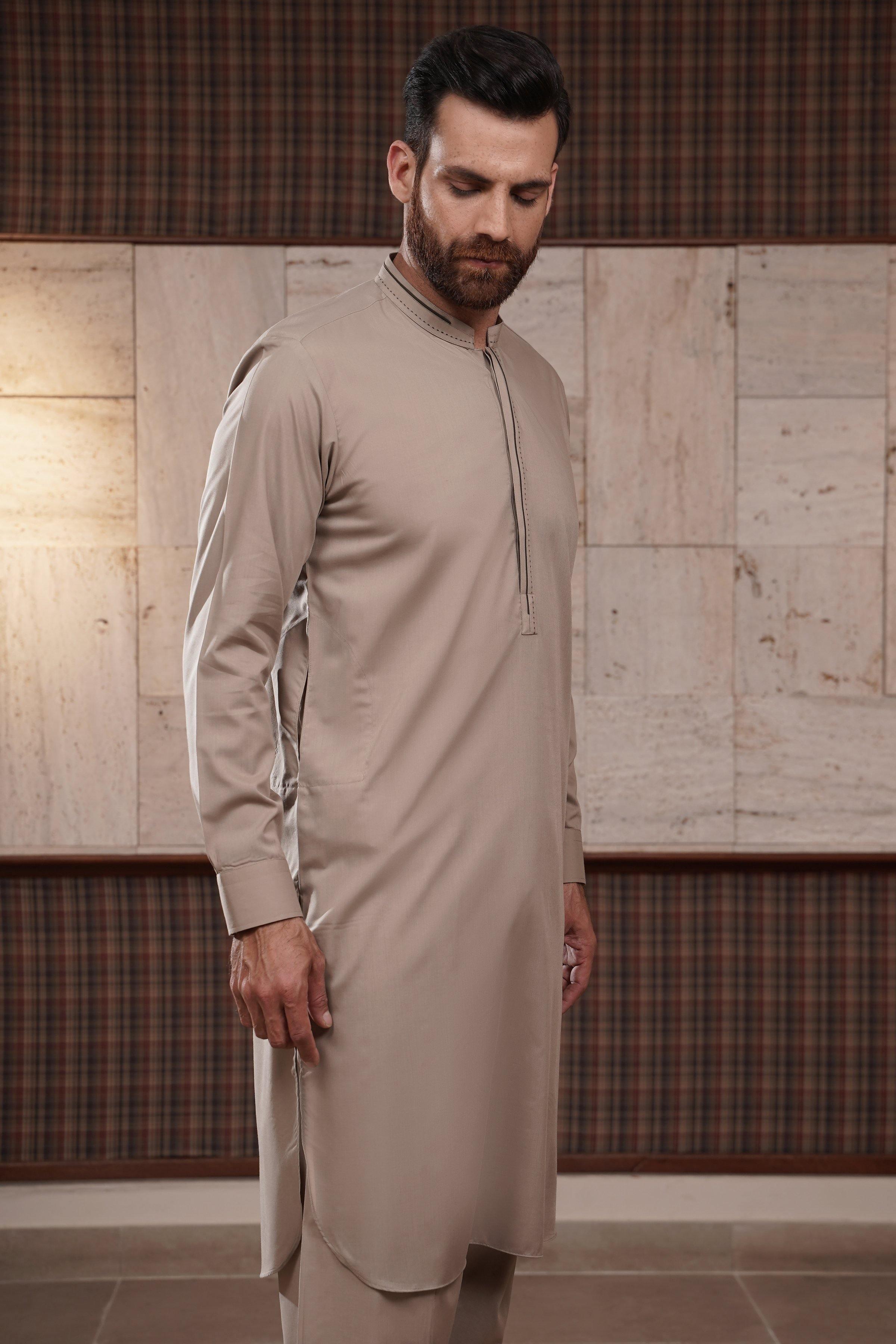 SHALWAR KAMEEZ KHAKI at Charcoal Clothing