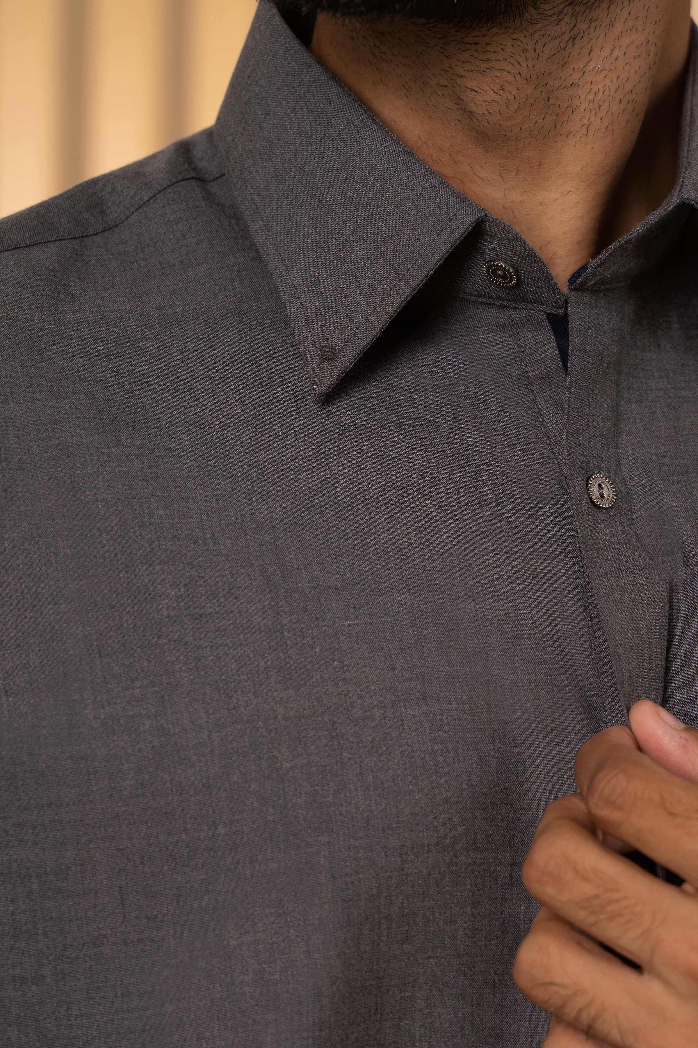 SHALWAR KAMEEZ LIGHT GREY MELANGE at Charcoal Clothing