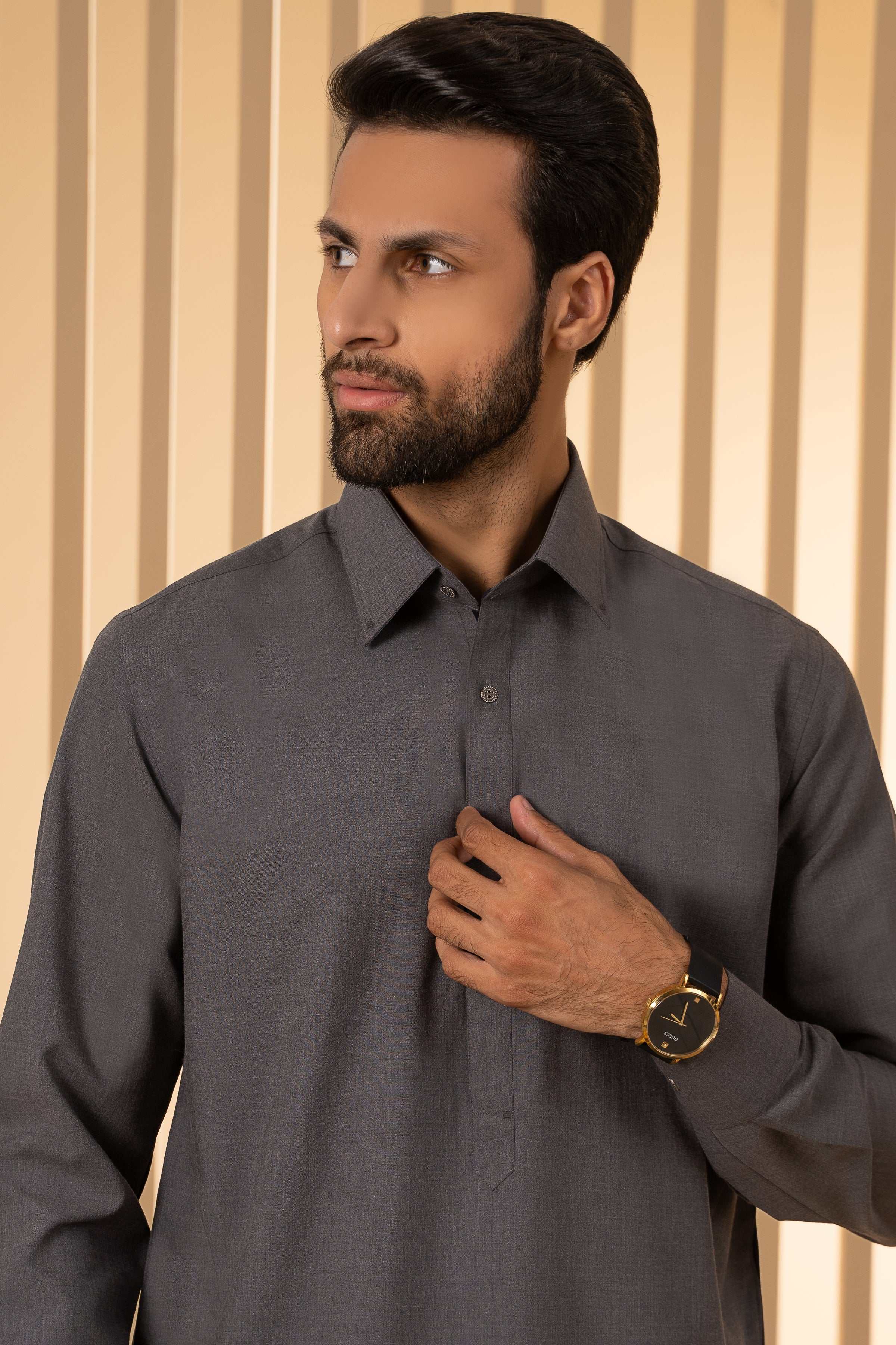 SHALWAR KAMEEZ LIGHT GREY MELANGE at Charcoal Clothing