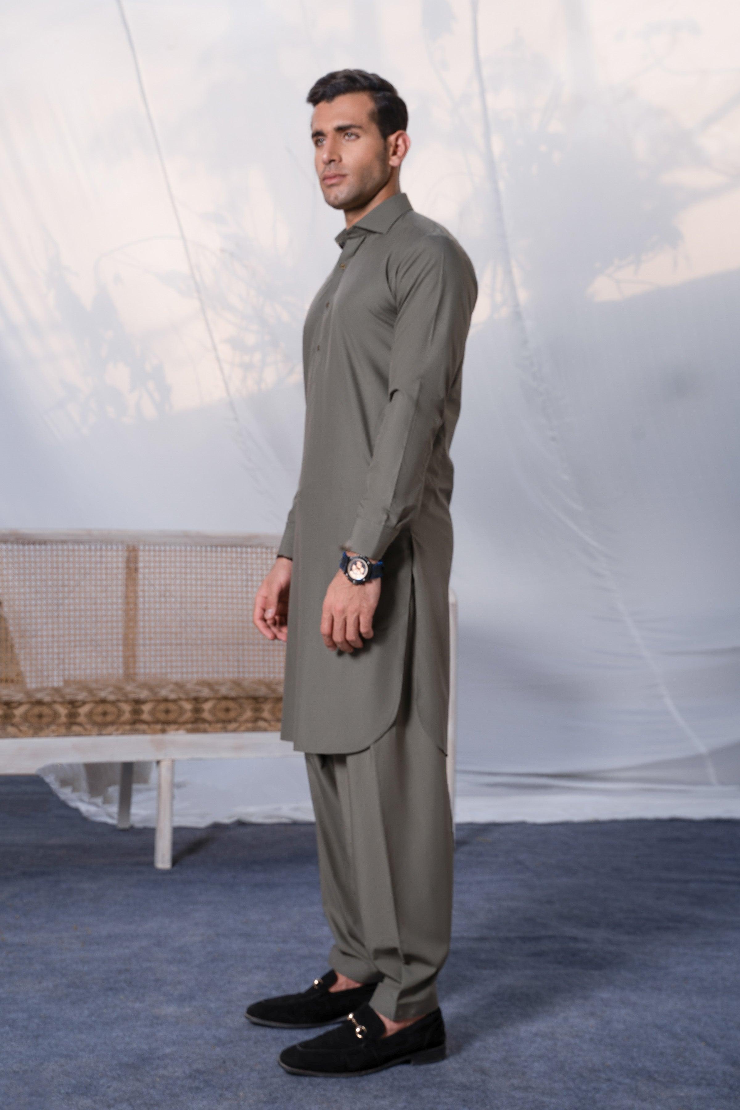 SHALWAR KAMEEZ OLIVE at Charcoal Clothing
