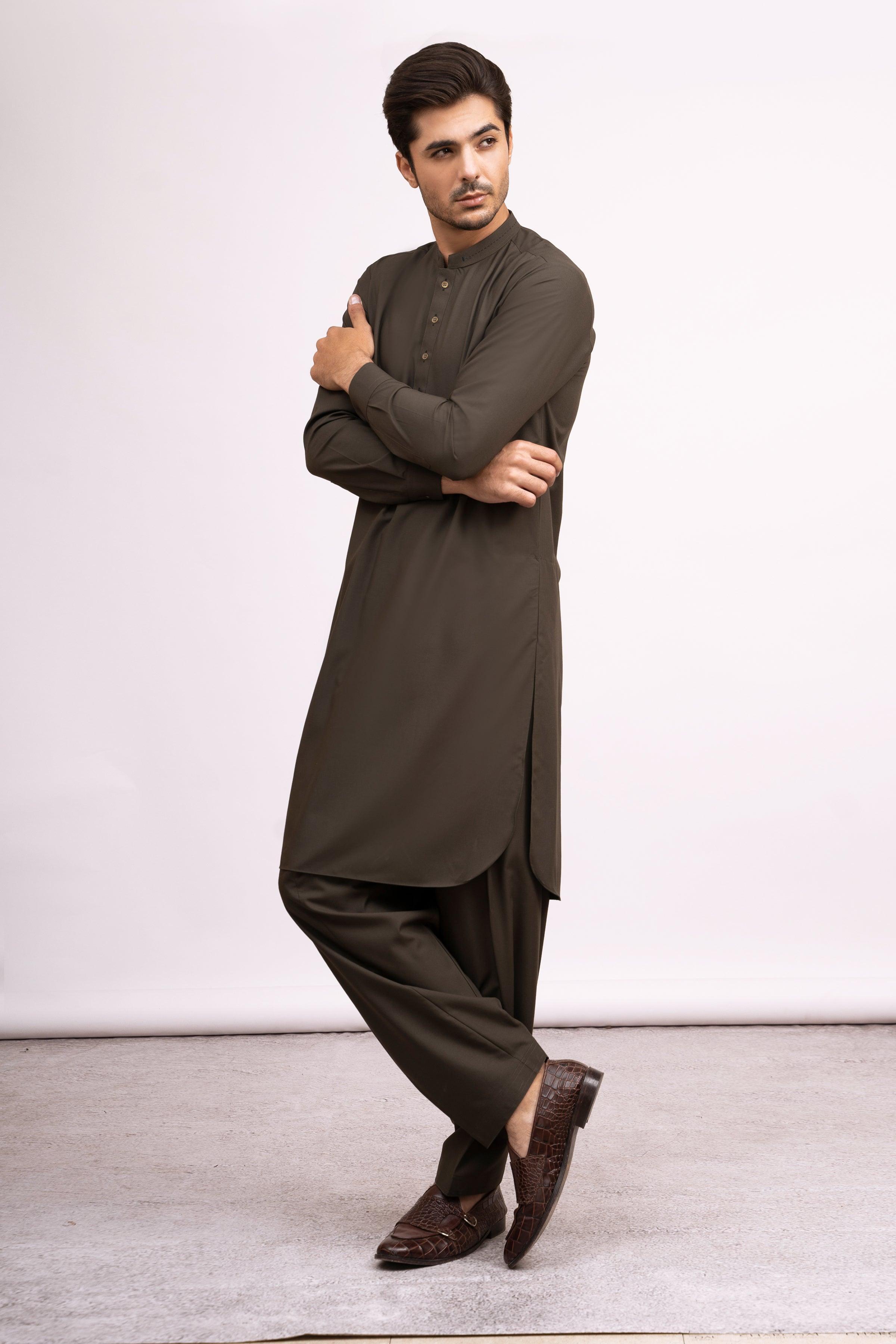SHALWAR KAMEEZ OLIVE at Charcoal Clothing