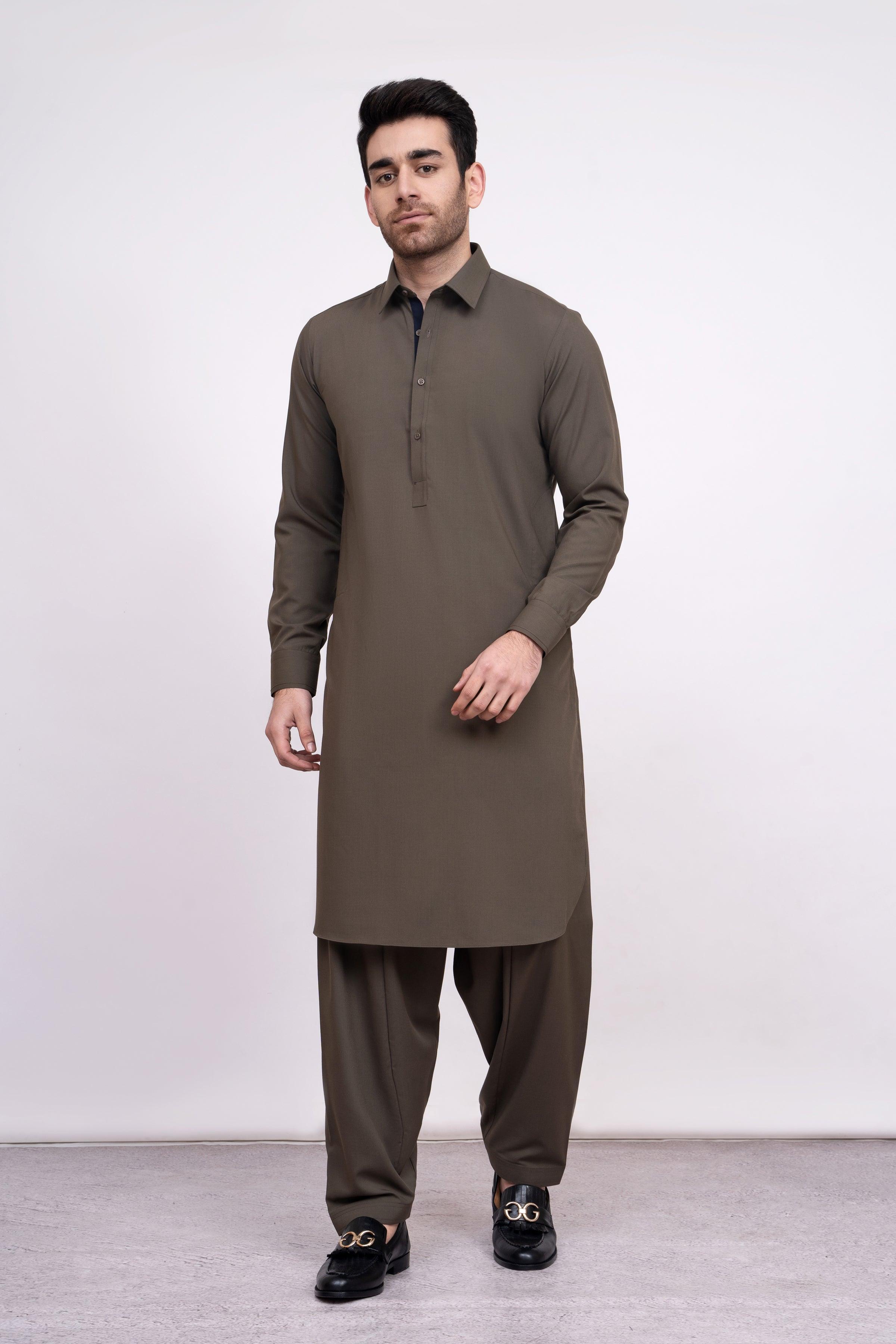 SHALWAR KAMEEZ OLIVE at Charcoal Clothing