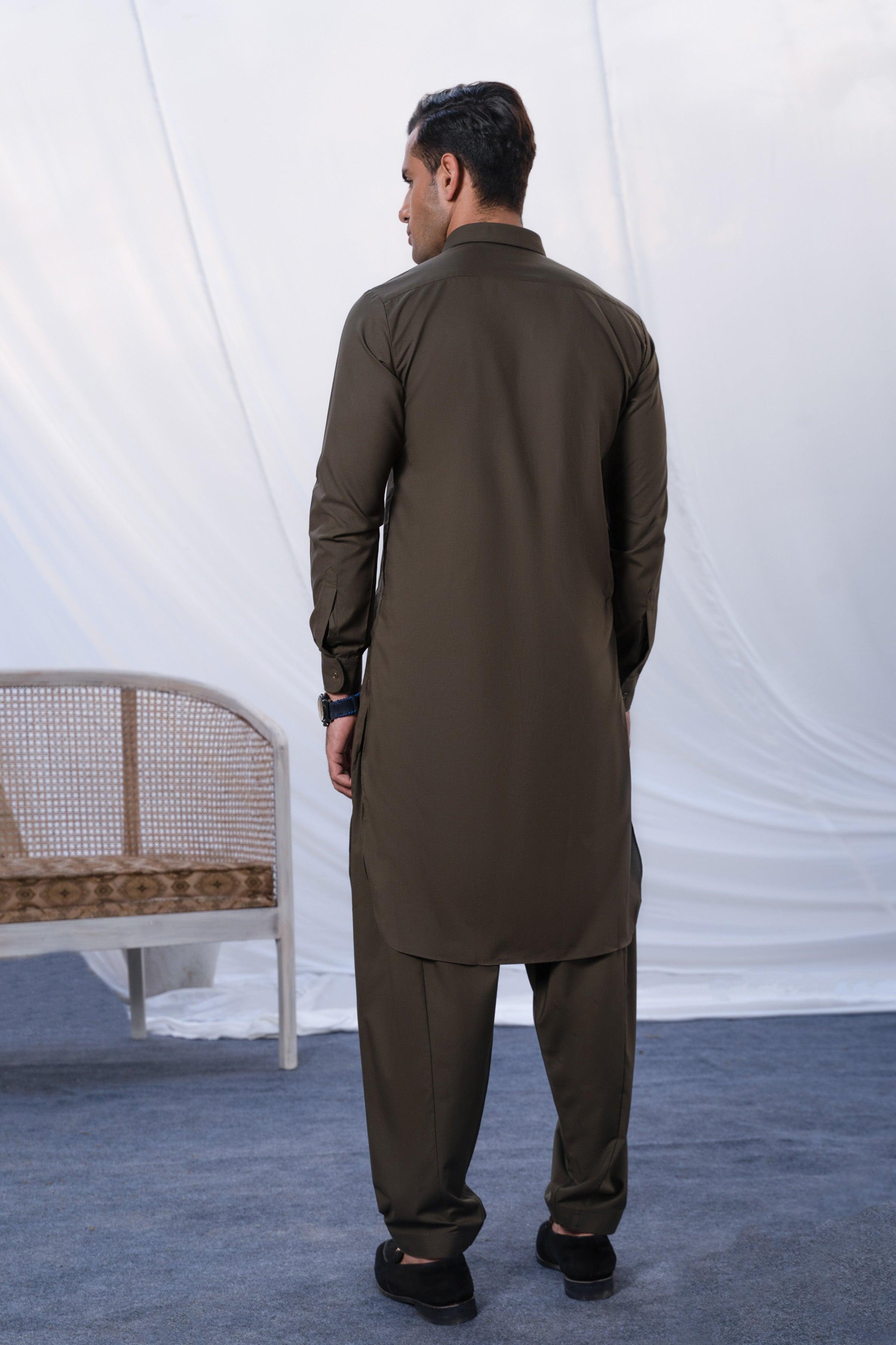 SHALWAR KAMEEZ OLIVE at Charcoal Clothing