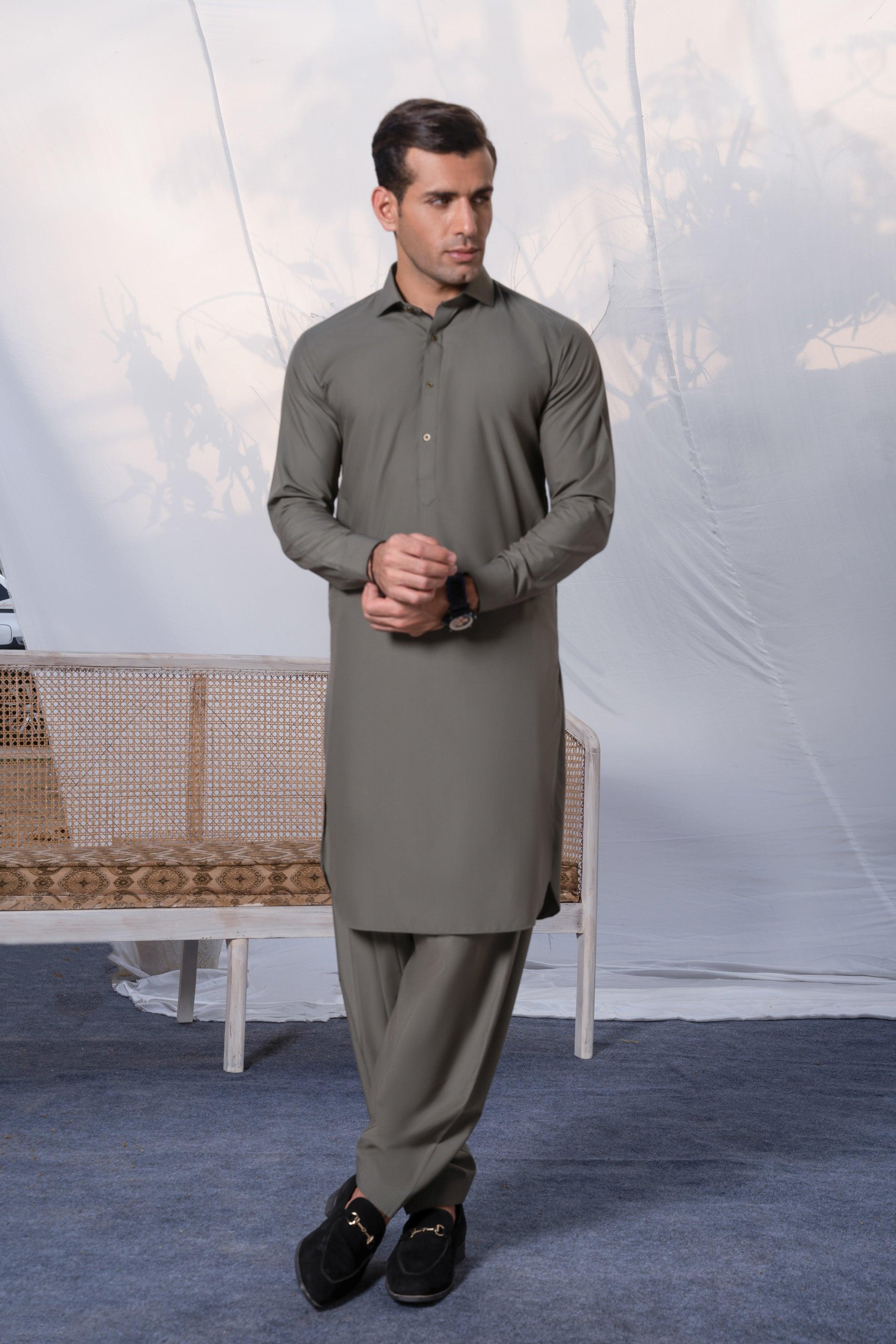 SHALWAR KAMEEZ OLIVE at Charcoal Clothing