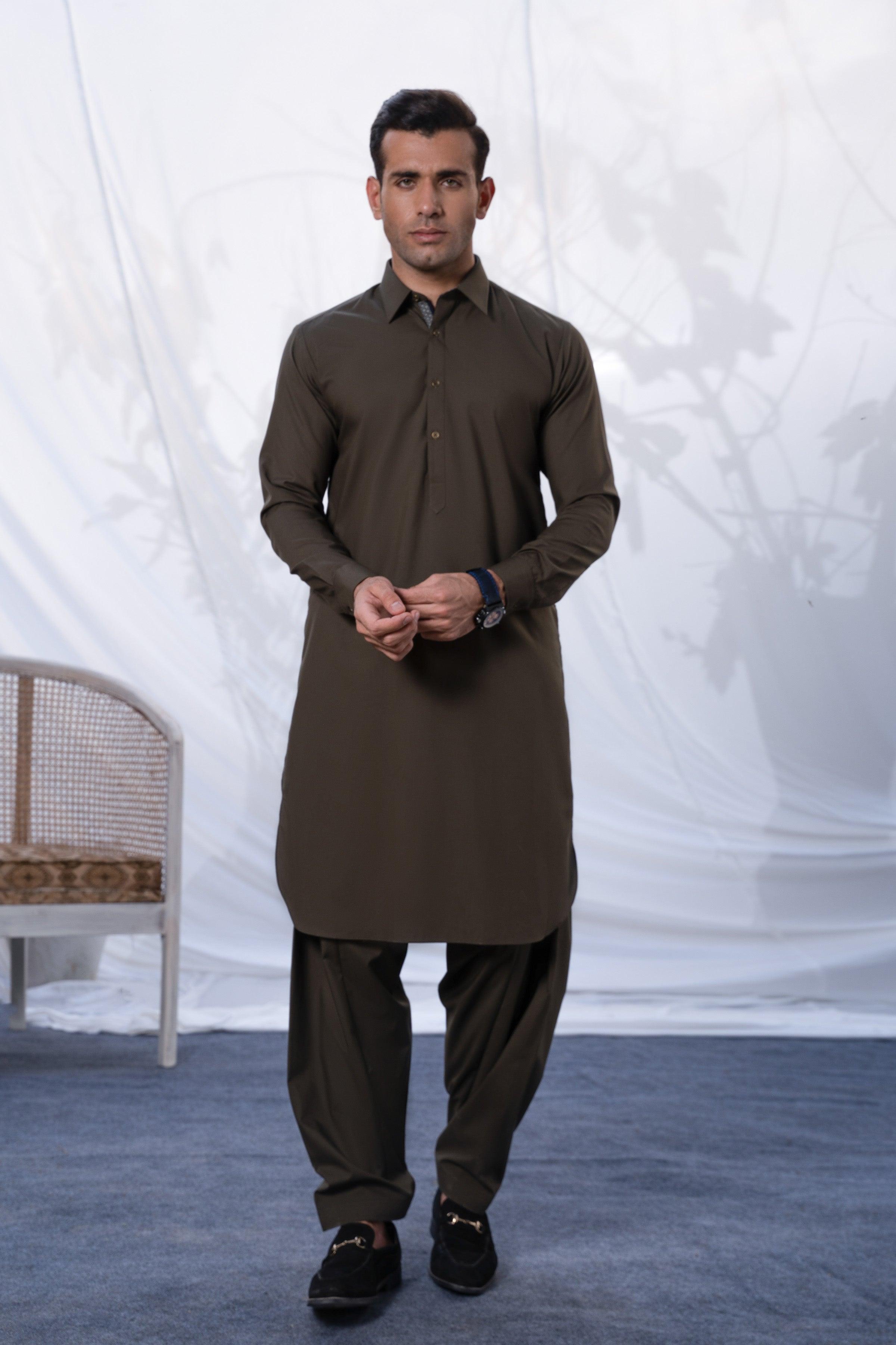 SHALWAR KAMEEZ OLIVE at Charcoal Clothing