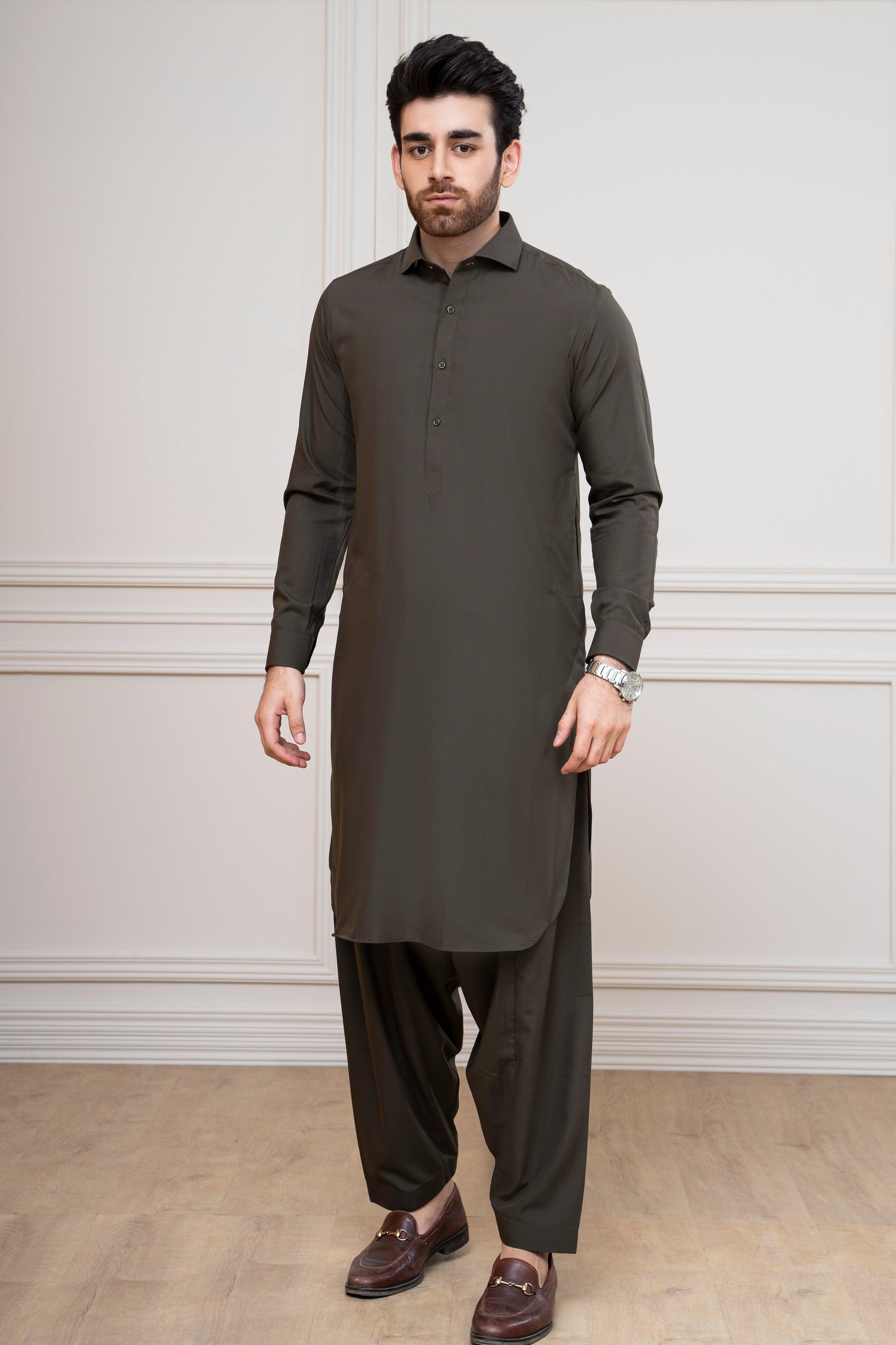 SHALWAR KAMEEZ OLIVE at Charcoal Clothing