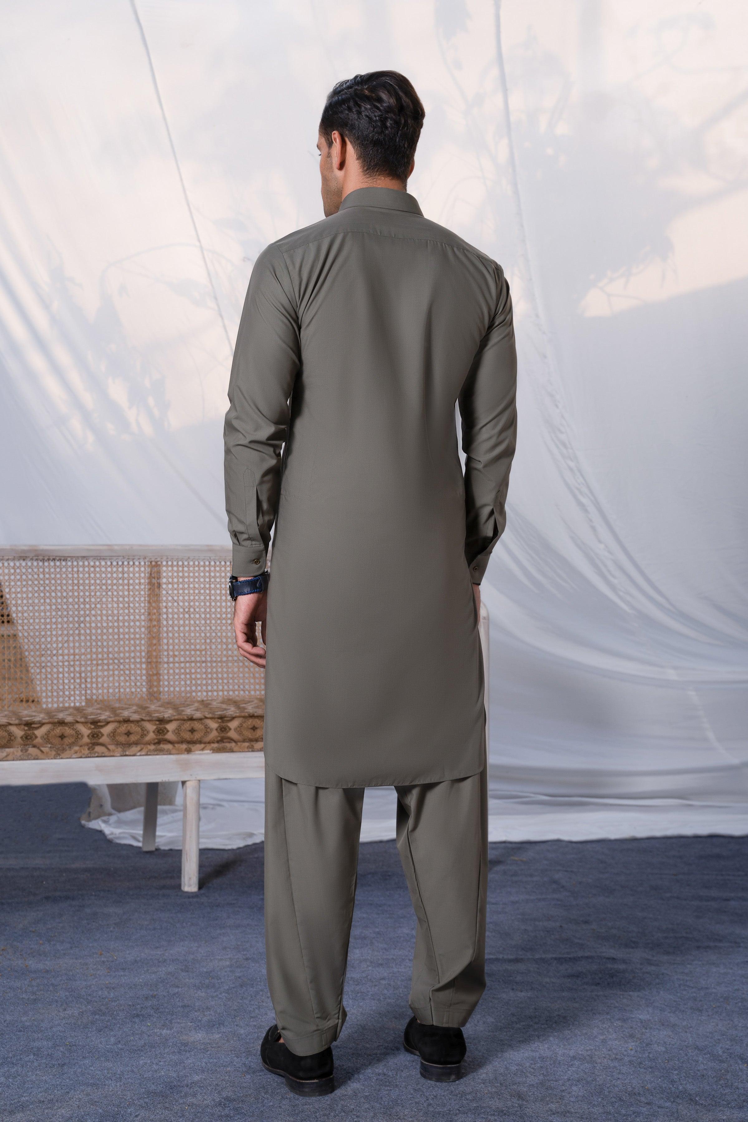 SHALWAR KAMEEZ OLIVE at Charcoal Clothing