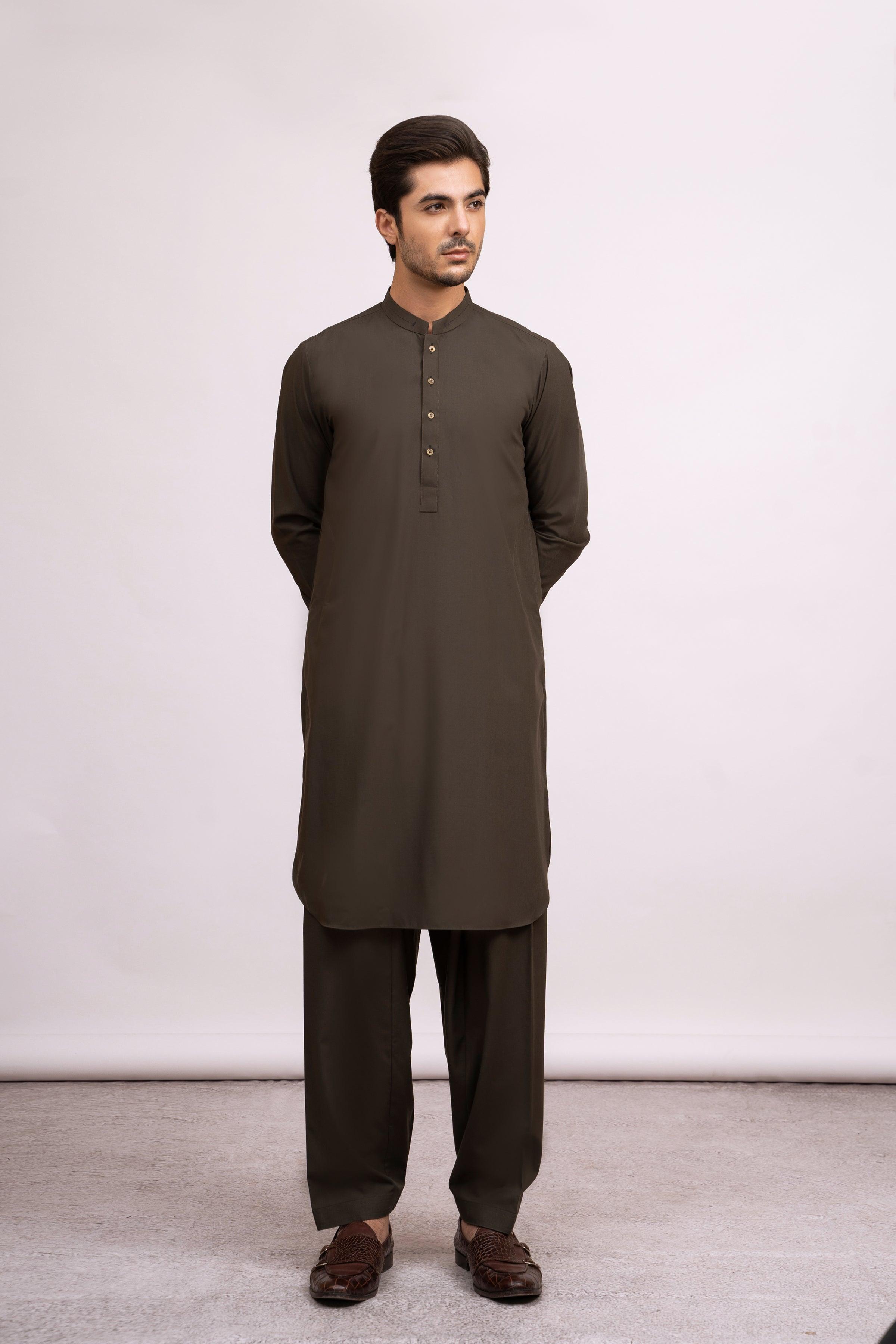 SHALWAR KAMEEZ OLIVE at Charcoal Clothing