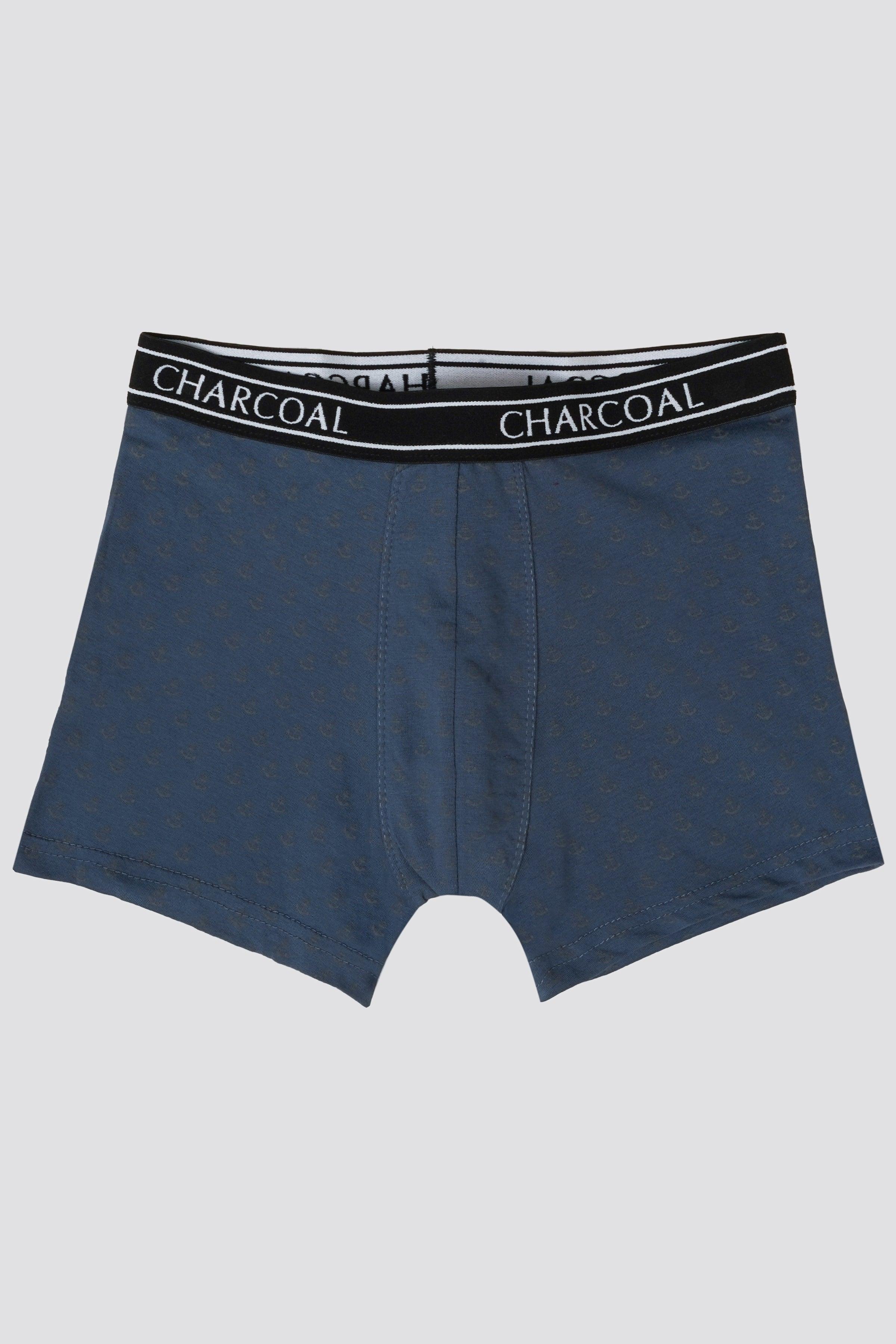 SHORT BOXER BLUE PRINTED at Charcoal Clothing