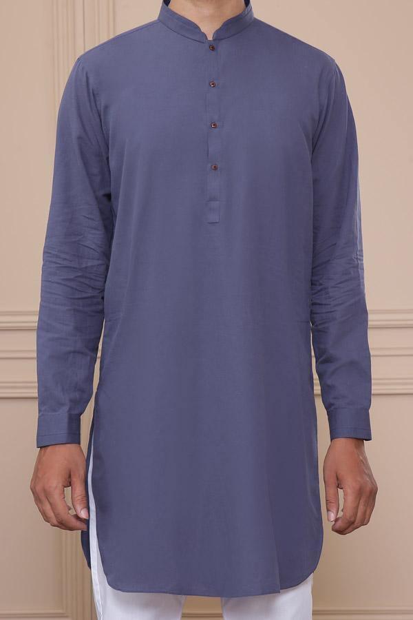 SHORT KURTA DARK GREY at Charcoal Clothing