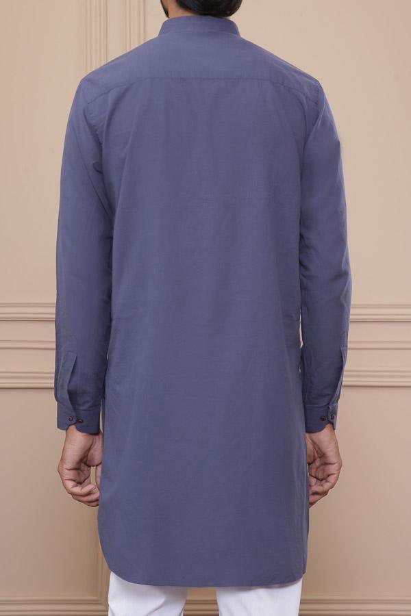 SHORT KURTA DARK GREY at Charcoal Clothing