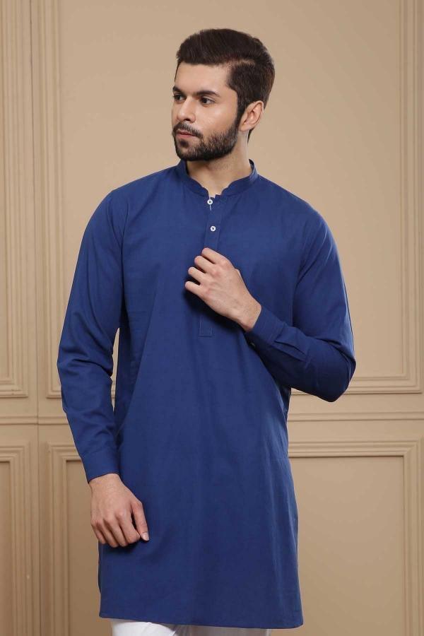 SHORT KURTA NAVY BLUE at Charcoal Clothing