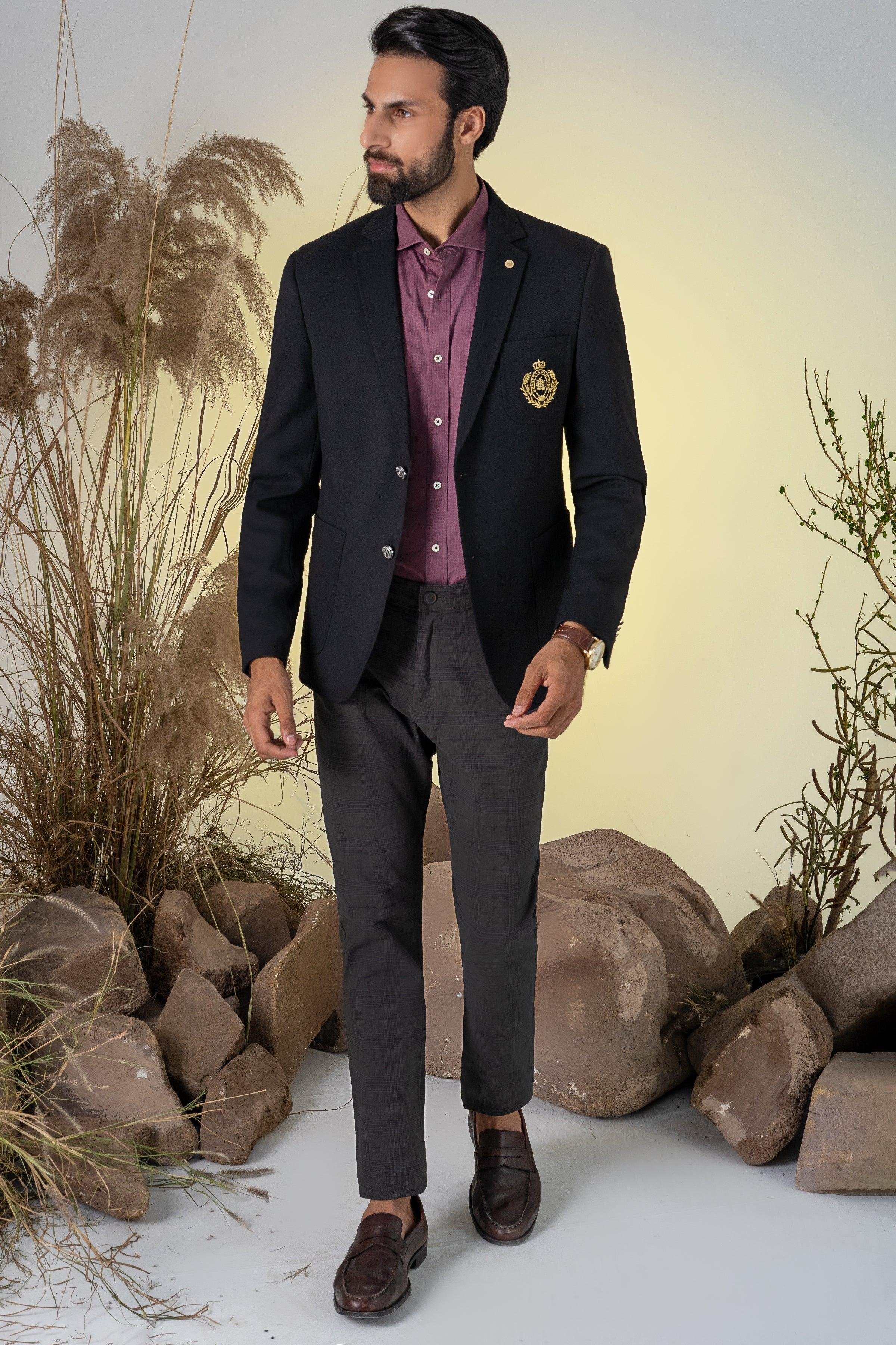 SIGNATURE CASUAL COAT BLACK at Charcoal Clothing