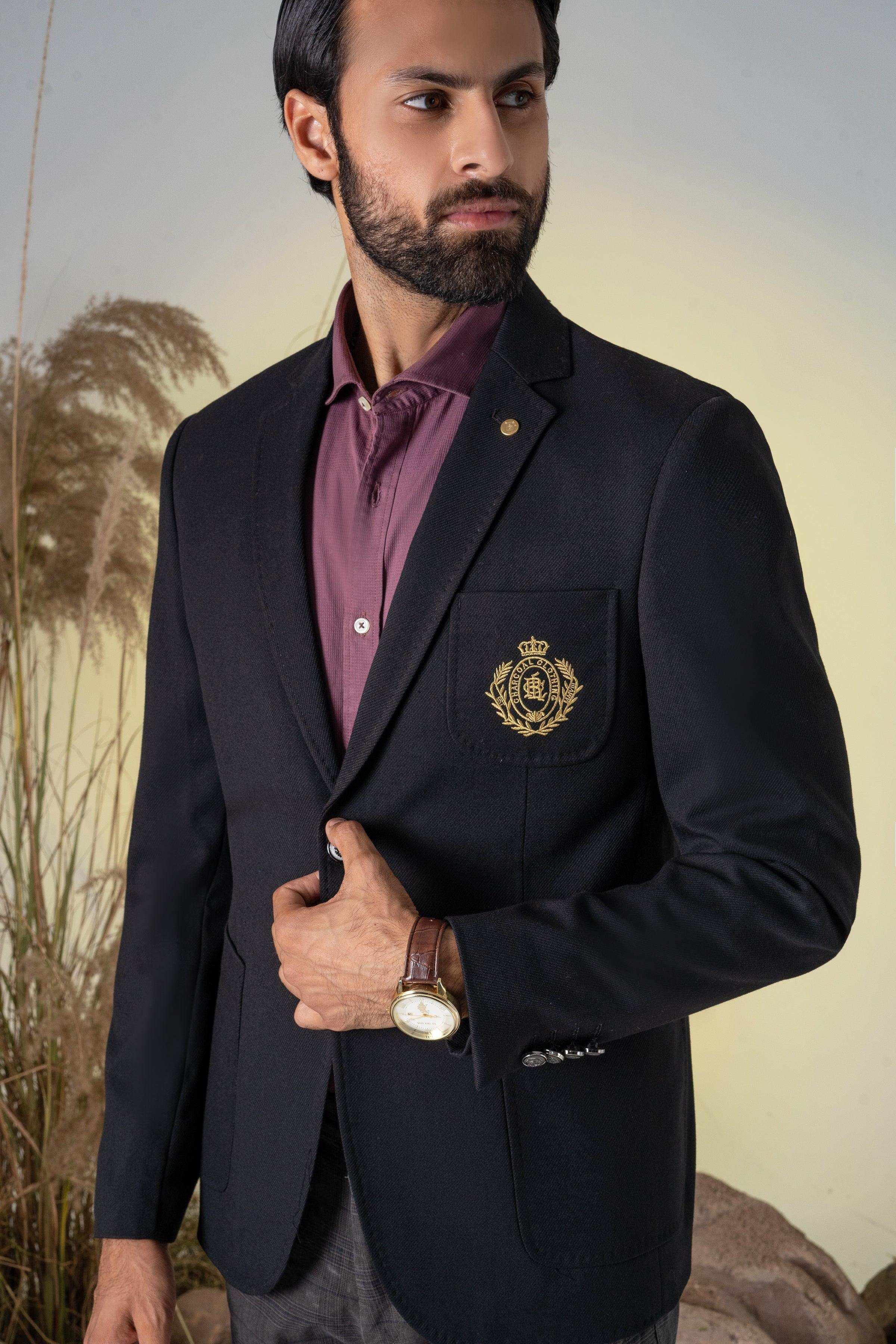 SIGNATURE CASUAL COAT BLACK at Charcoal Clothing