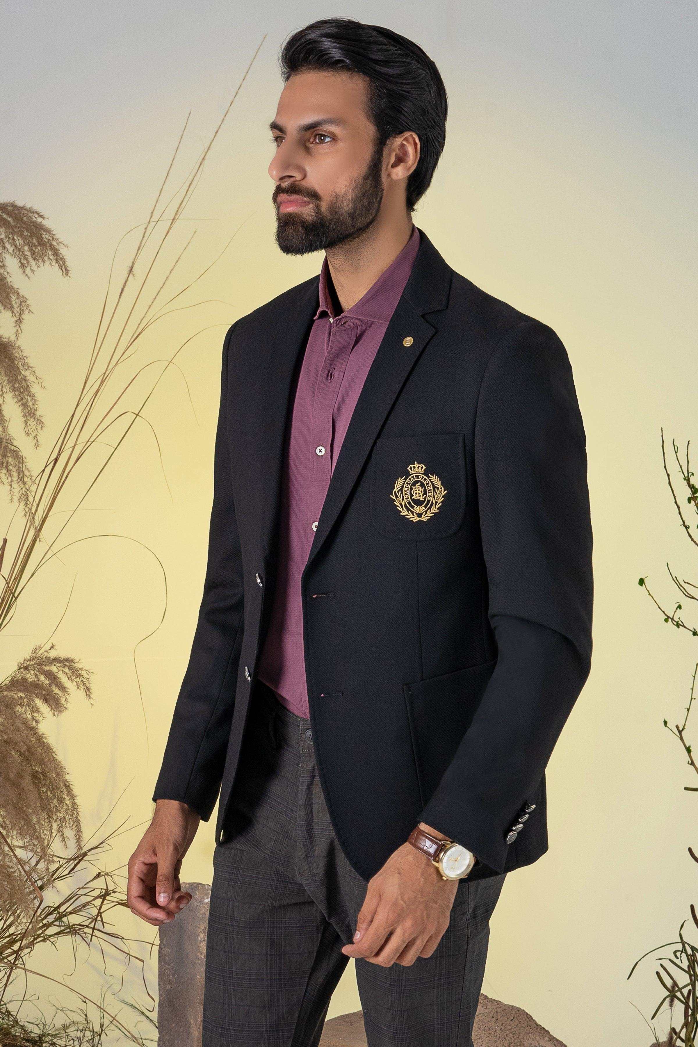 SIGNATURE CASUAL COAT BLACK at Charcoal Clothing