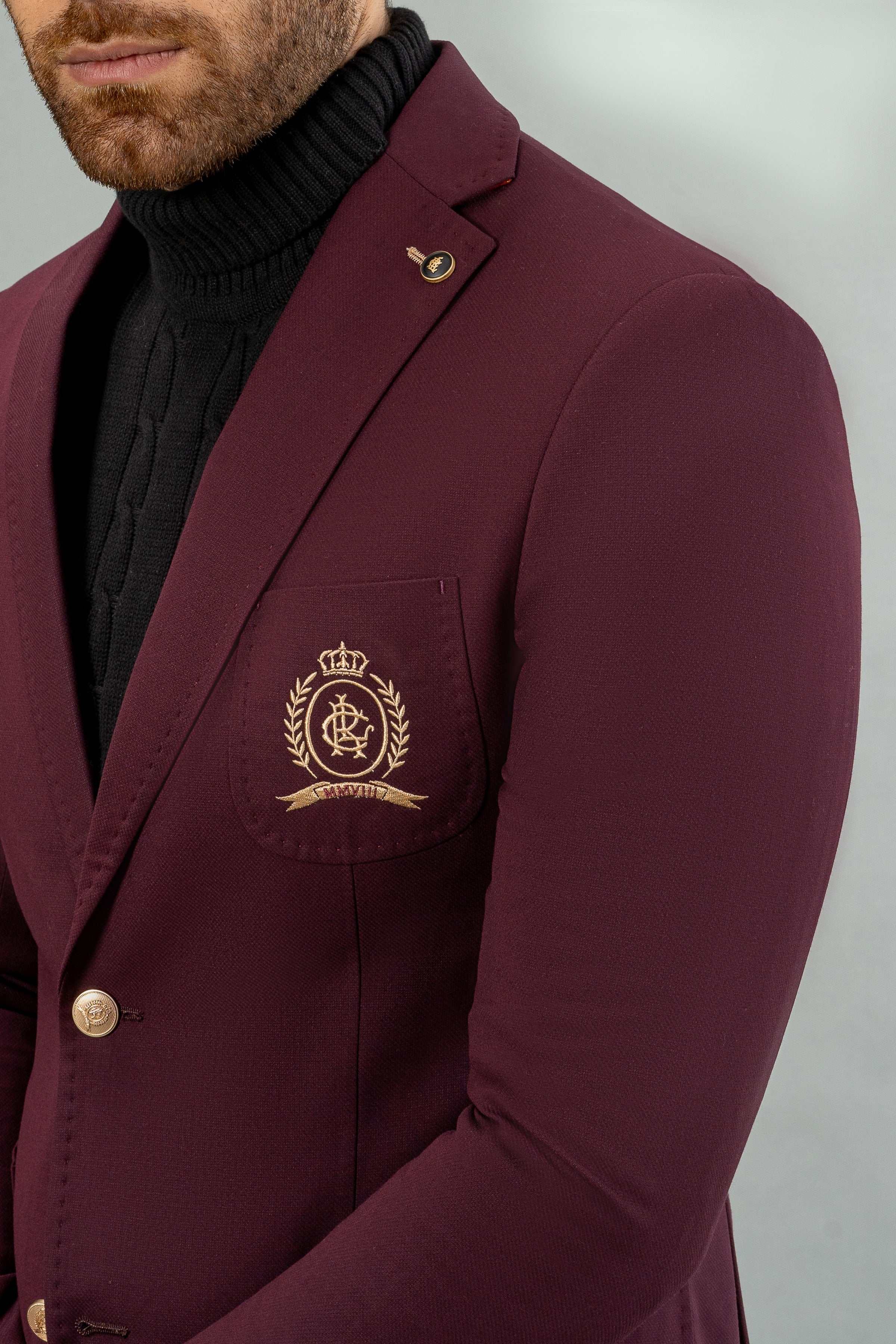SIGNATURE CASUAL COAT MAROON at Charcoal Clothing