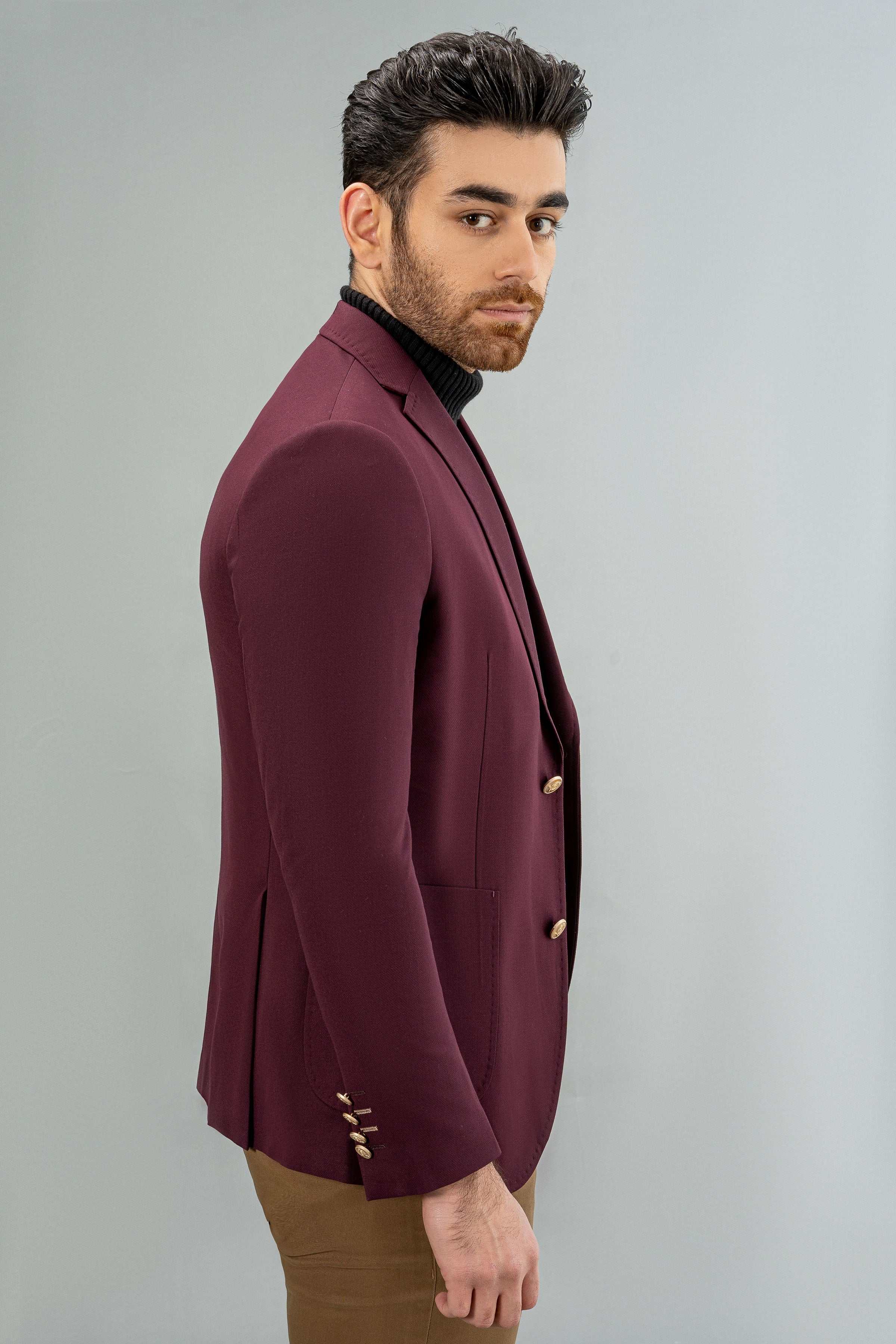 SIGNATURE CASUAL COAT MAROON at Charcoal Clothing