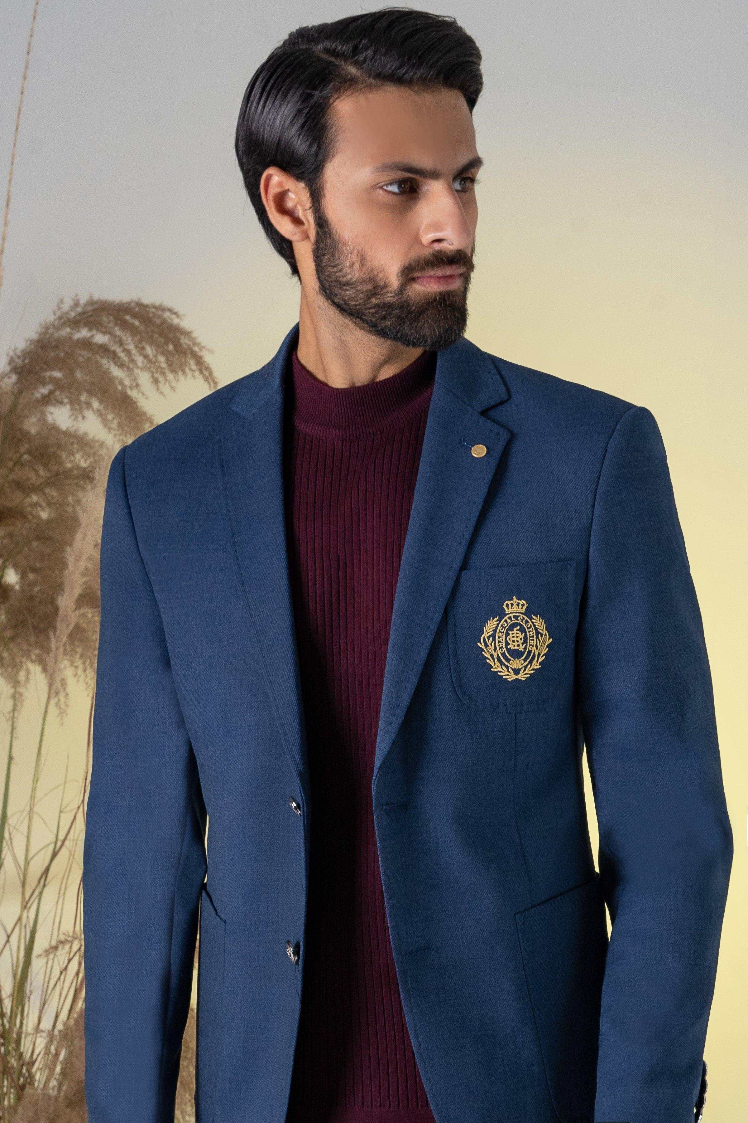 SIGNATURE CASUAL COAT NAVY BLUE at Charcoal Clothing